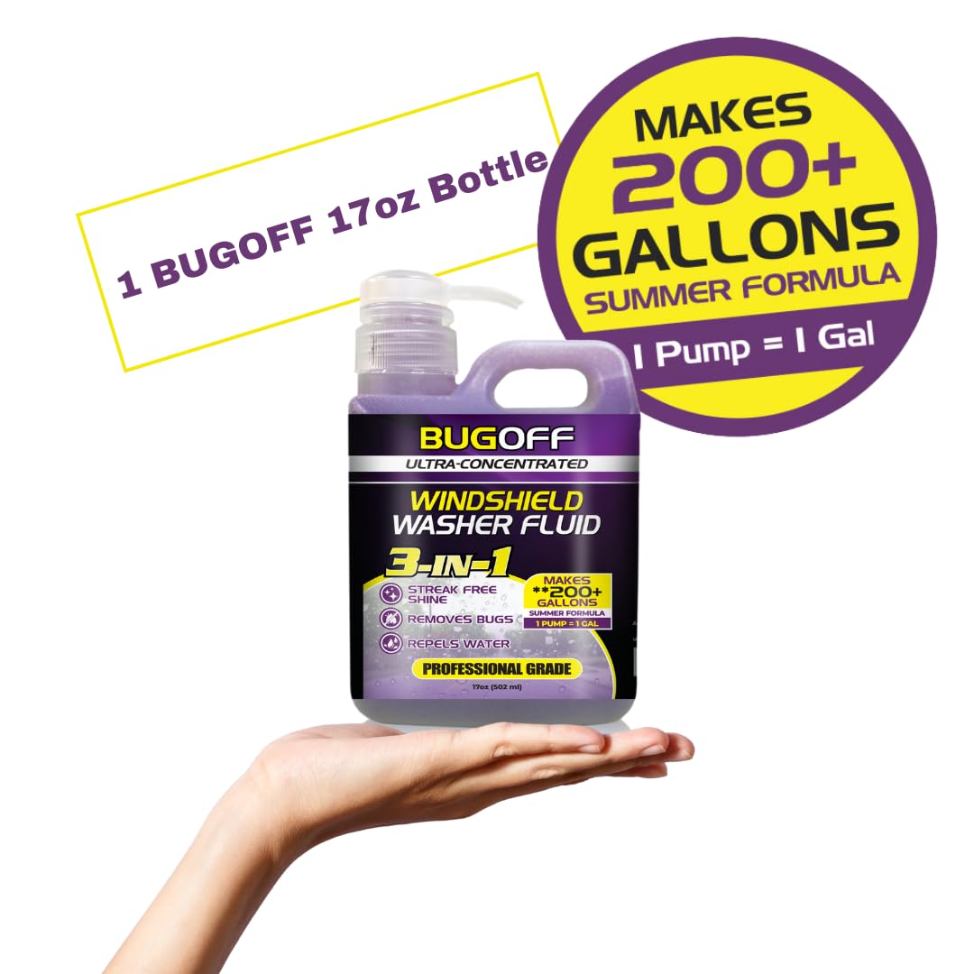 BUGOFF Windshield Washer Fluid Ultra-Concentrated (Professional 200+ Gallons)