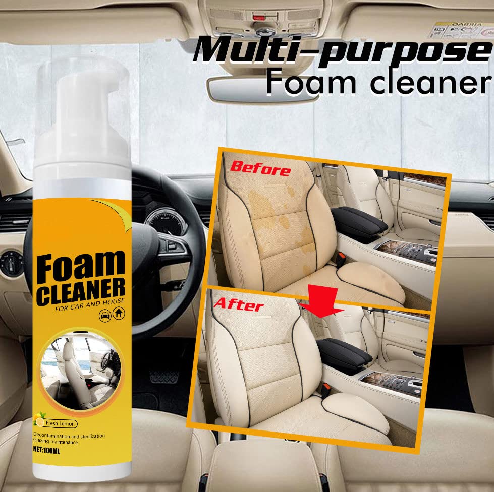 Biaoyun 2 PCS Multipurpose Foam Cleaner Spray, Foam Cleaner for car and House, Leather Decontamination, Multi-Functional Foam Cleaner, All-Purpose Household Cleaners for Car and Kitchen