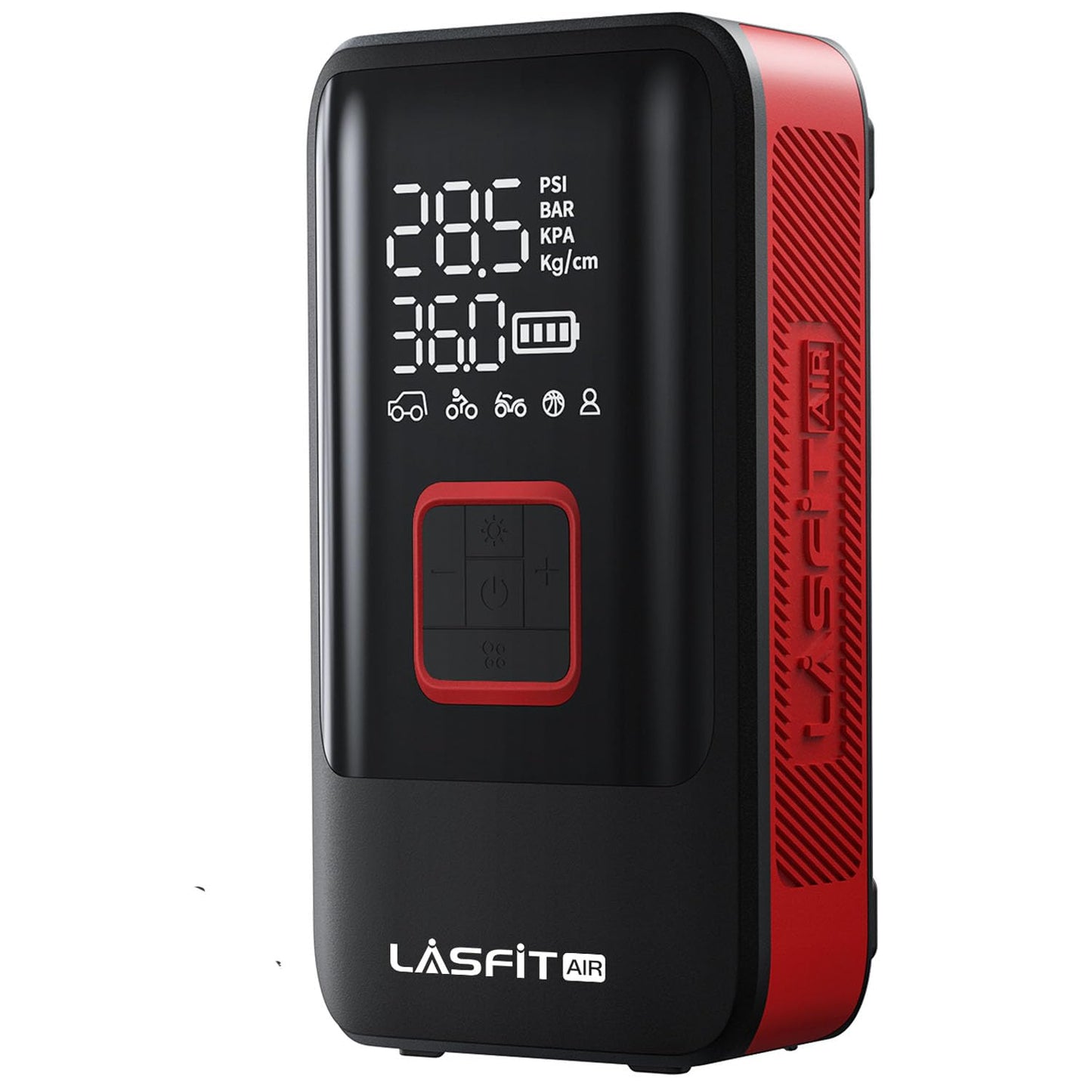 LASFIT TK1 Tire Inflator Portable Air Compressor [Fit Pickup Truck & Large SUVs] 150PSI Tire Inflator 12000mAH Battery Operated Air Pump for Car Tires with Digital Pressure Gauge, Smart Auto Stop