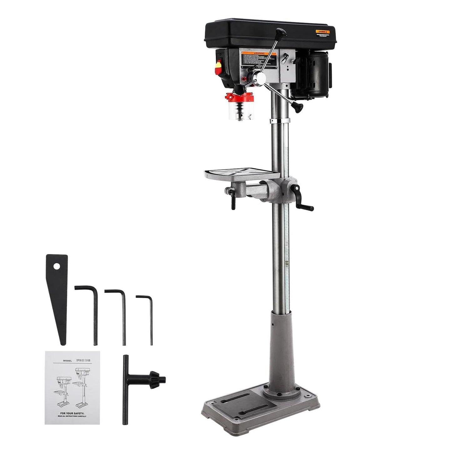 13" Powerful Floor Drill Press, 7.5A Motor, 288-3084 RPM Variable Speed, Chuck Capacity 5/8", Excellent Heat Dissipation, Precise Drilling, Cast Iron Bench Drill Press