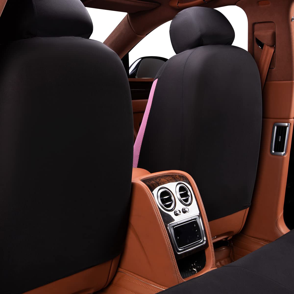 Flying Banner Butterfly car seat Covers ful Set Fashion Universal Lady Woman Female Rear Bench Split Colorized (Pink, Full Set - Lace)