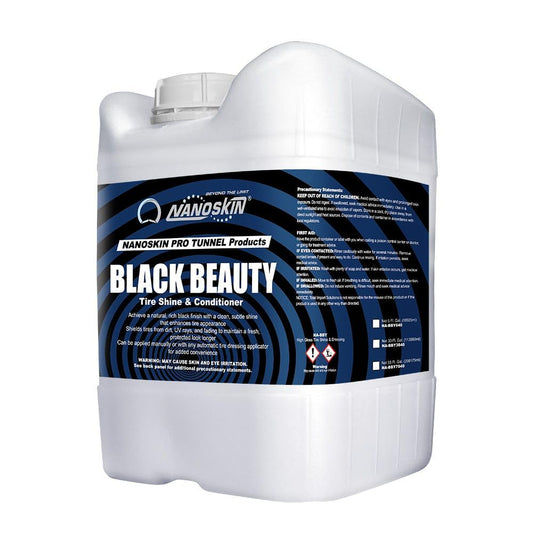 Nanoskin Black Beauty Tire Shine & Conditioner 5 Gallons - Water-Repellent & UV Resistant - Non-Greasy Finish - Restores Black Look | Works with Manual & Automatic Applicators for Cars, Trucks, SUV