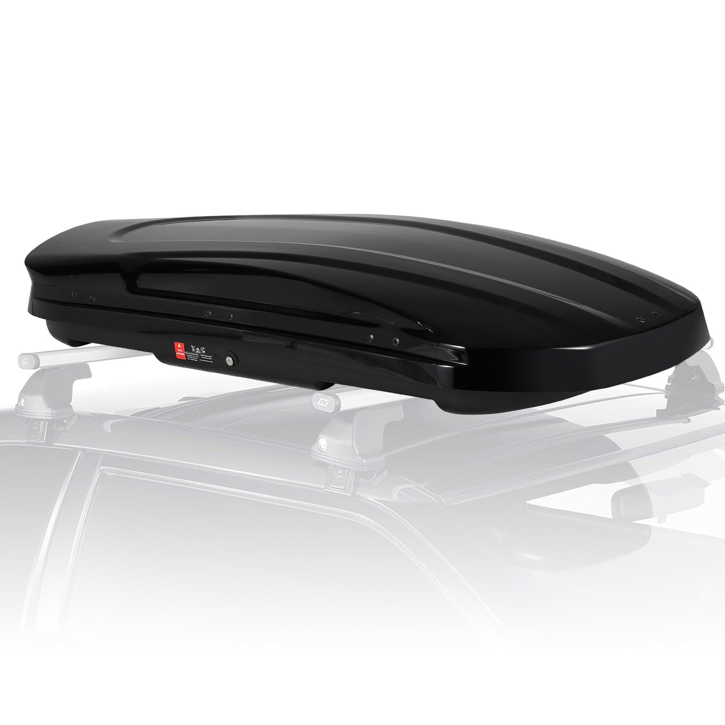 Garvee Heavy Duty Hard Shell Roof Top Cargo Carrier - 69(L) x33(W) x11(H) Waterproof Lockable Storage Box Capacity 165 Lbs 17 Cu Ft - Tool-Free Install- Fits SUV, Truck, Van (17 Cubic Ft)