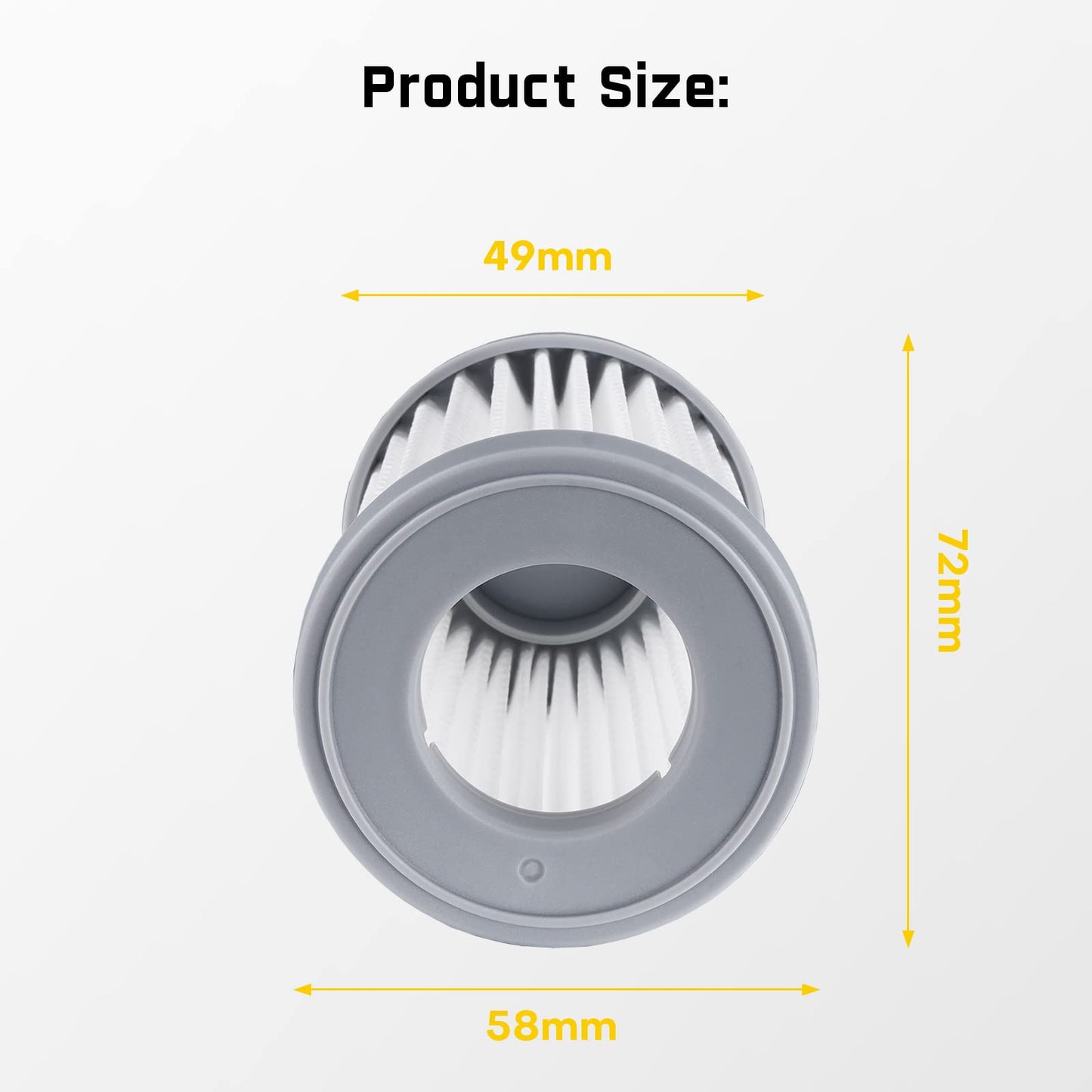 Fanttik 2-Pack Replacement HEPA Filter, Washable and Reusable Filter, Only Compatible with Fanttik V9 and V9 Mate Car Vacuum Cleaner