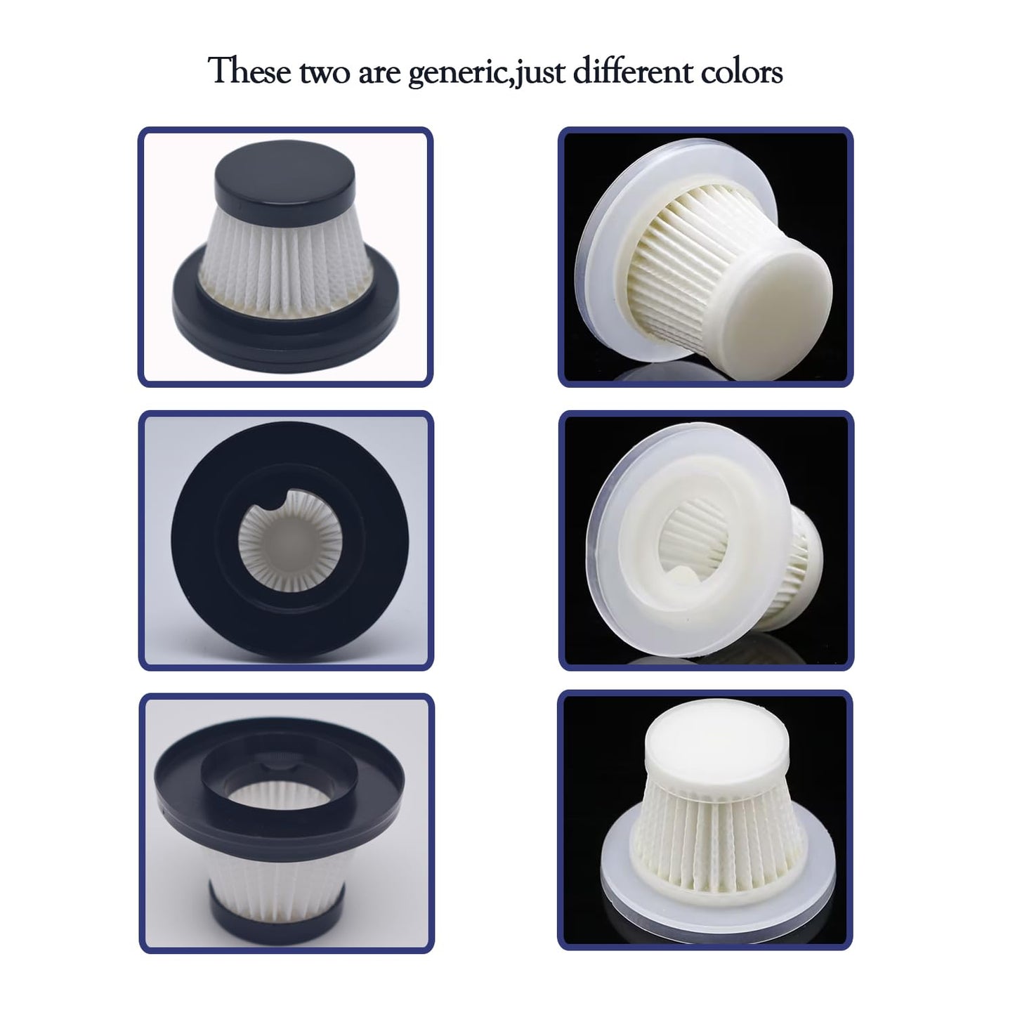 6-Pack LT-117C HEPA Filter Replacement: for KMM Handheld Car Vacuum Cleaner