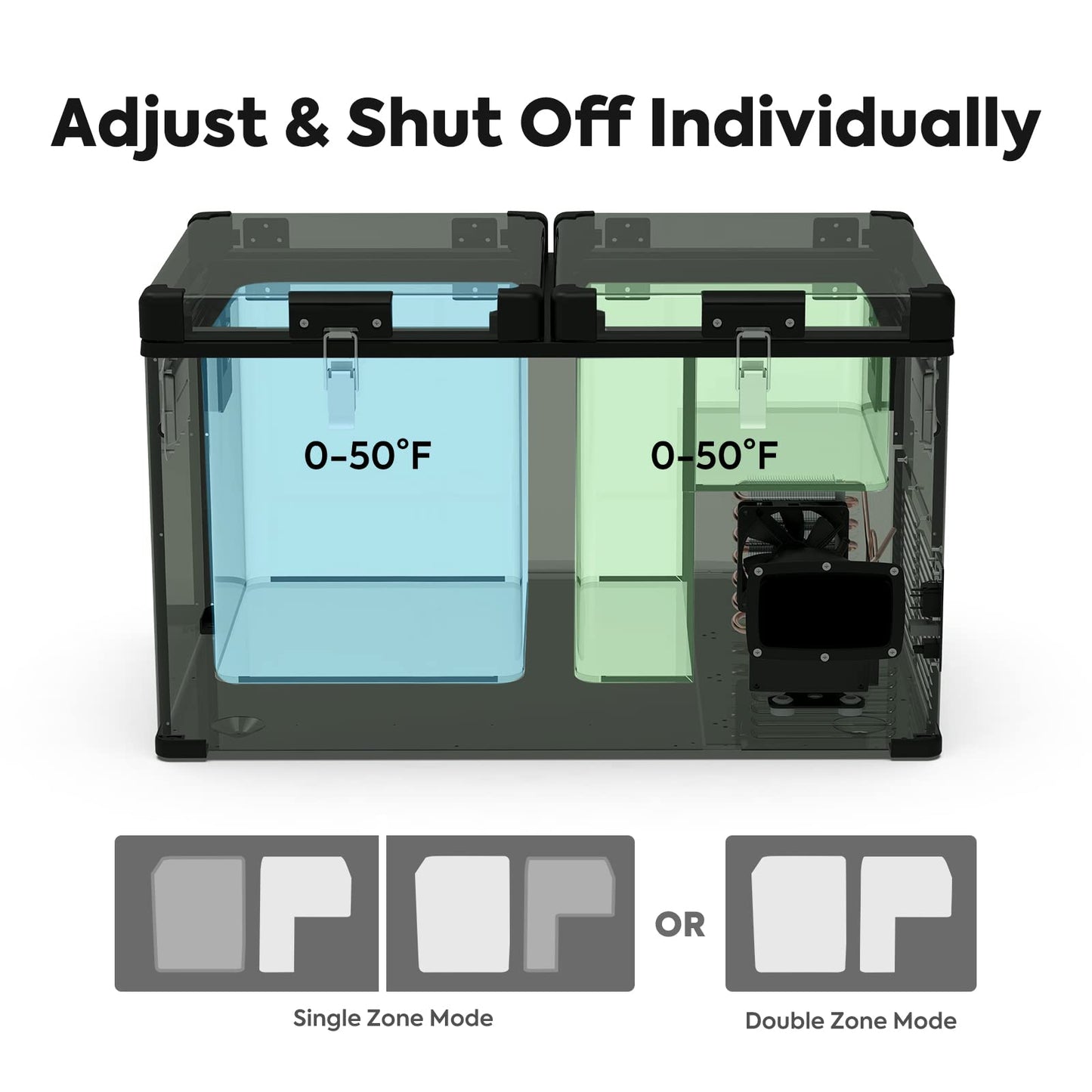 ICECO VL60 Dual Zone Portable Refrigerator with SECOP Compressor, 60 Liters Platinum Compact Refrigerator, DC 12/24V, AC 110-240V, 0℉ to 50℉, Home & Car Use (with Insulated Cover)