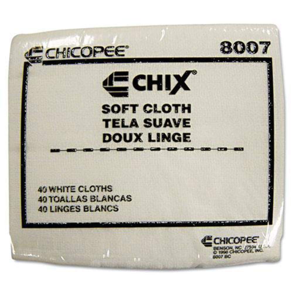 Chicopee 8007 Soft Cloth with Microban, 13" Width x 15" Length, White