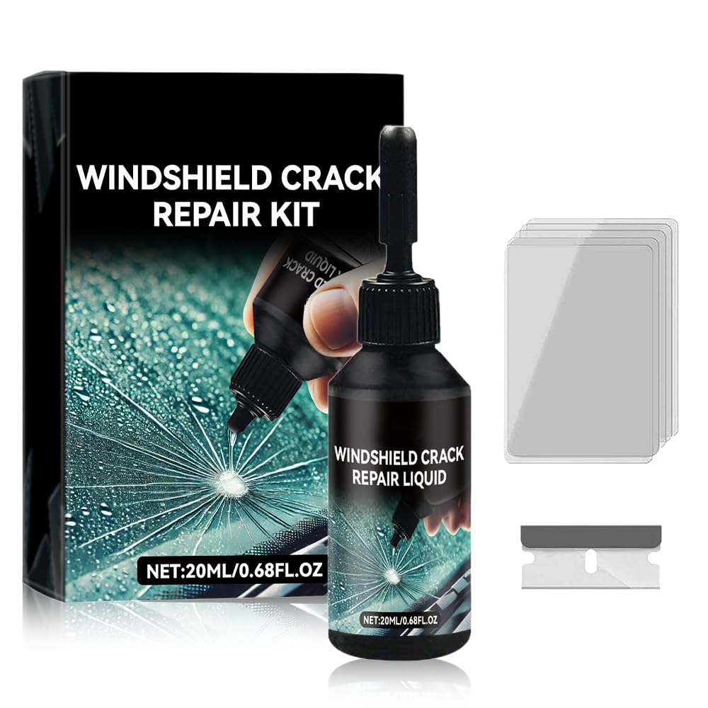 JUDUNA Upgrade Windshield Crack Repair Kit, Cracks Gone Glass Repair Kit Car Windshield Crack Repair Fluid, Car Glass Repair Glue Scratch Chip Cracks Repair Kit Automotive Windscreen Tool (1PC)