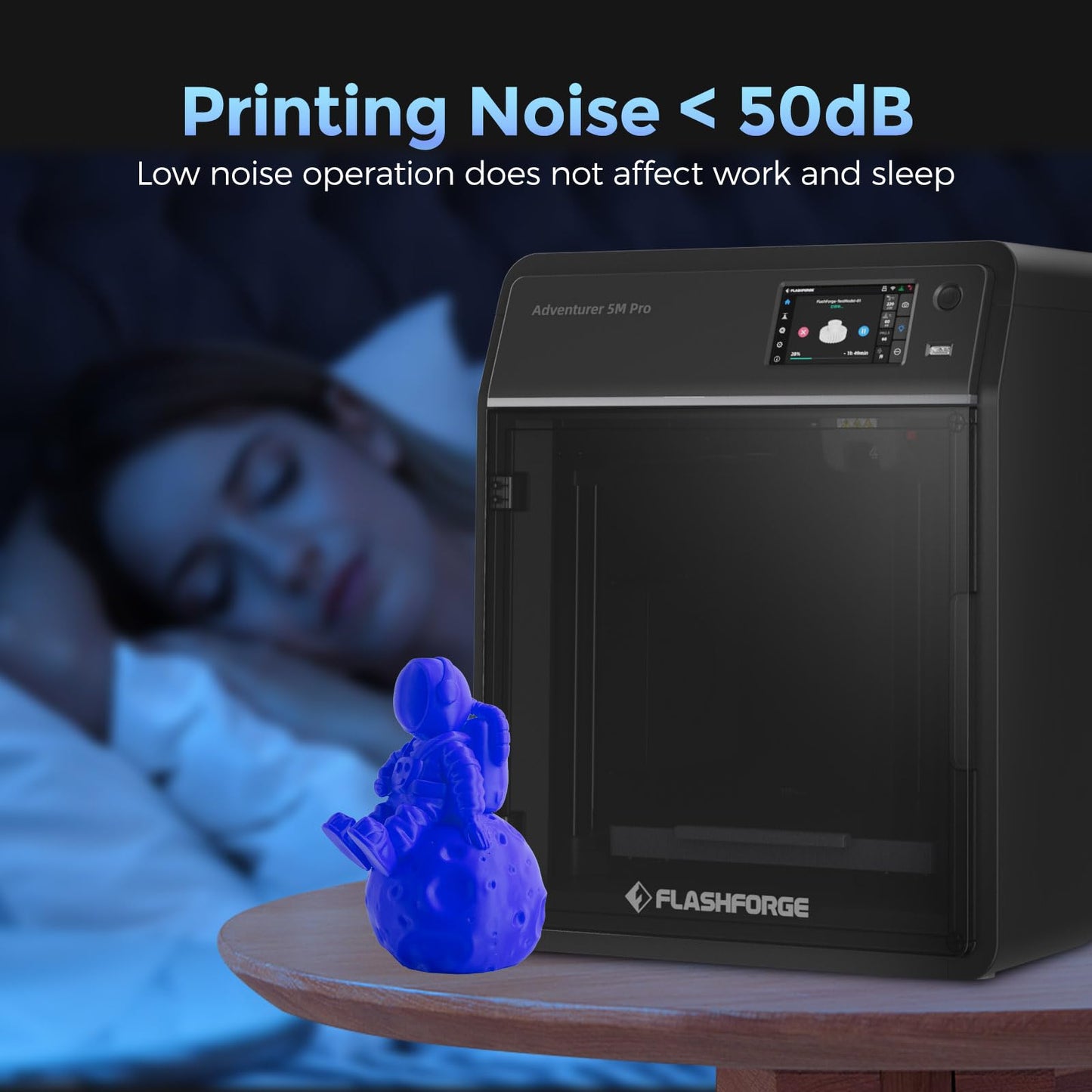 FLASHFORGE Adventurer 5M Pro 3D Printer, 600mm/s High-Speed, FDM 3D Printer Auto Leveling with 280°C Quick Detachable Nozzle, Core XY Structure, Dual Filtration System, Print Size 220x220x220mm