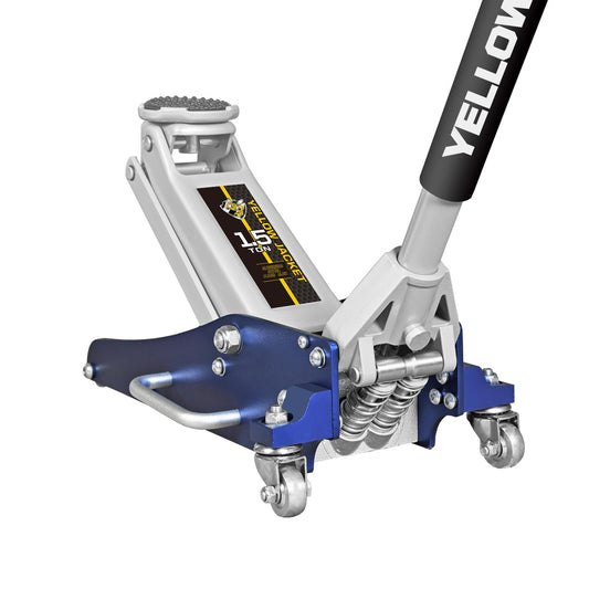 YELLOW JACKET Floor Jack 1.5 Ton Hydraulic Low Profile Aluminum and Steel Car Jack Lightweight Service Jack with Quick Lift Dual Pump, 3300 lbs Capacity