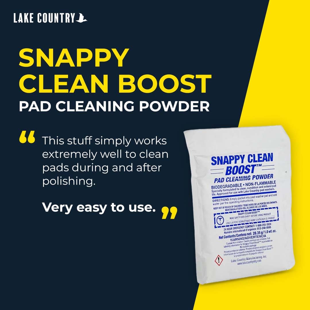 Lake Country Snappy Cleaner Powder - Concentrated Pad Cleaning Powder Formula for Foam, Wool & Microfiber Pads. Removes wax and polish residue and extends pad life. 11lbs. (5 Liter)