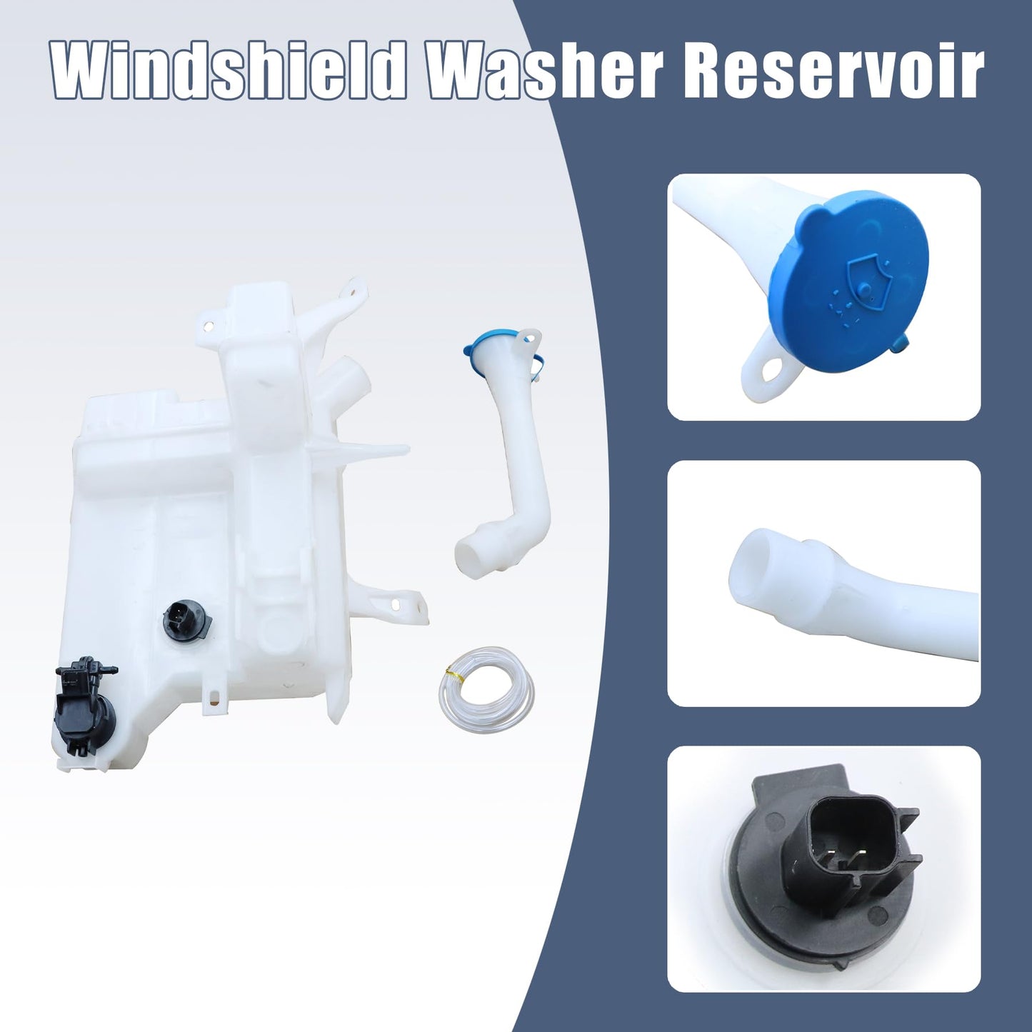 XQSMWF Front Windshield Washer Reservoir with Pump Compatible with Nissan Murano 2015 2016 2017 2018 289105AA0A NI1288201 28910-5AA0A Washer Fluid Reservoir Tank Bottle