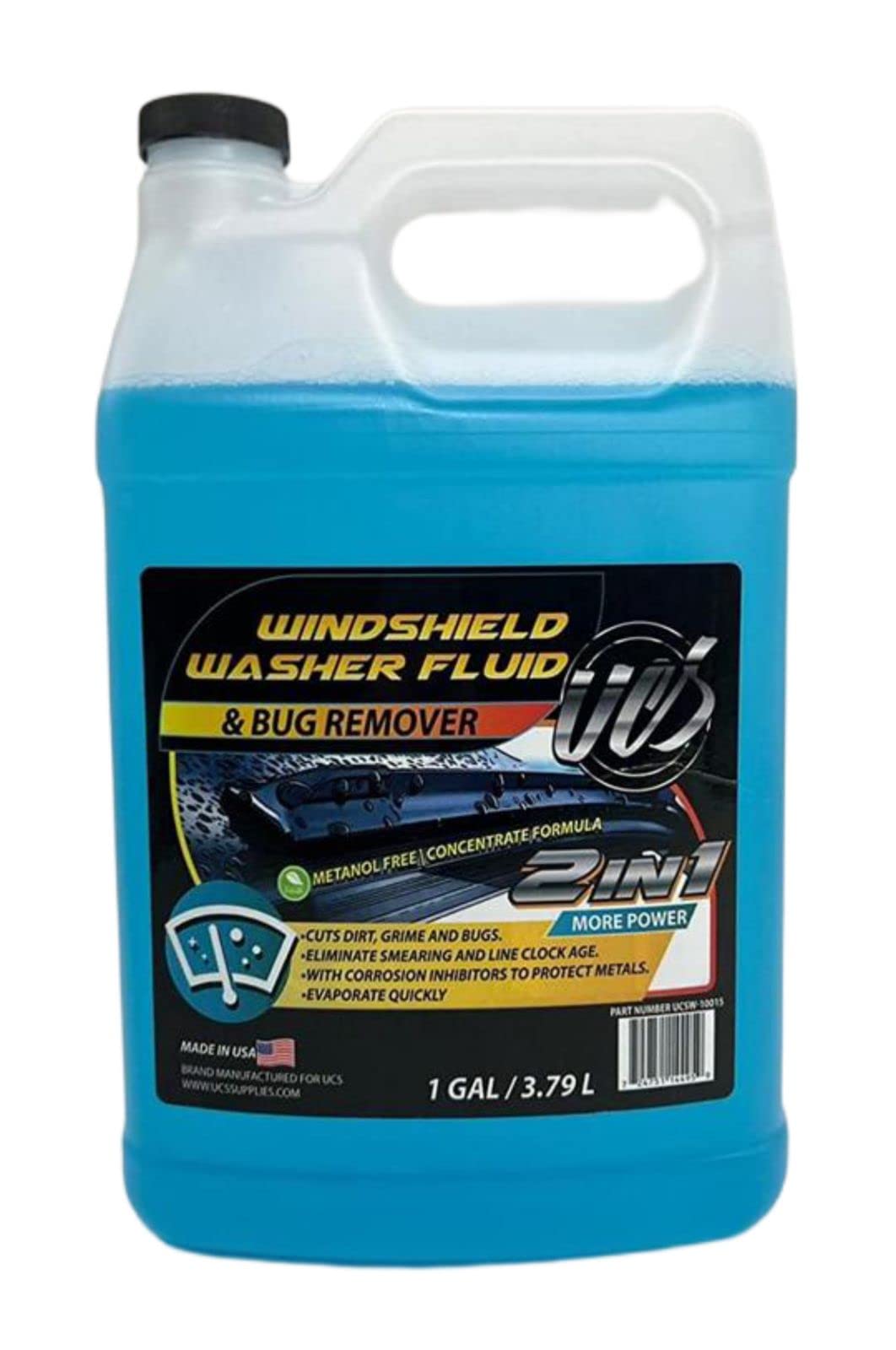 UCS 10015 2-In-1 Car Windshield Washer Fluid & Bug Remover 1 Gallon Ready to Use Pack of 1