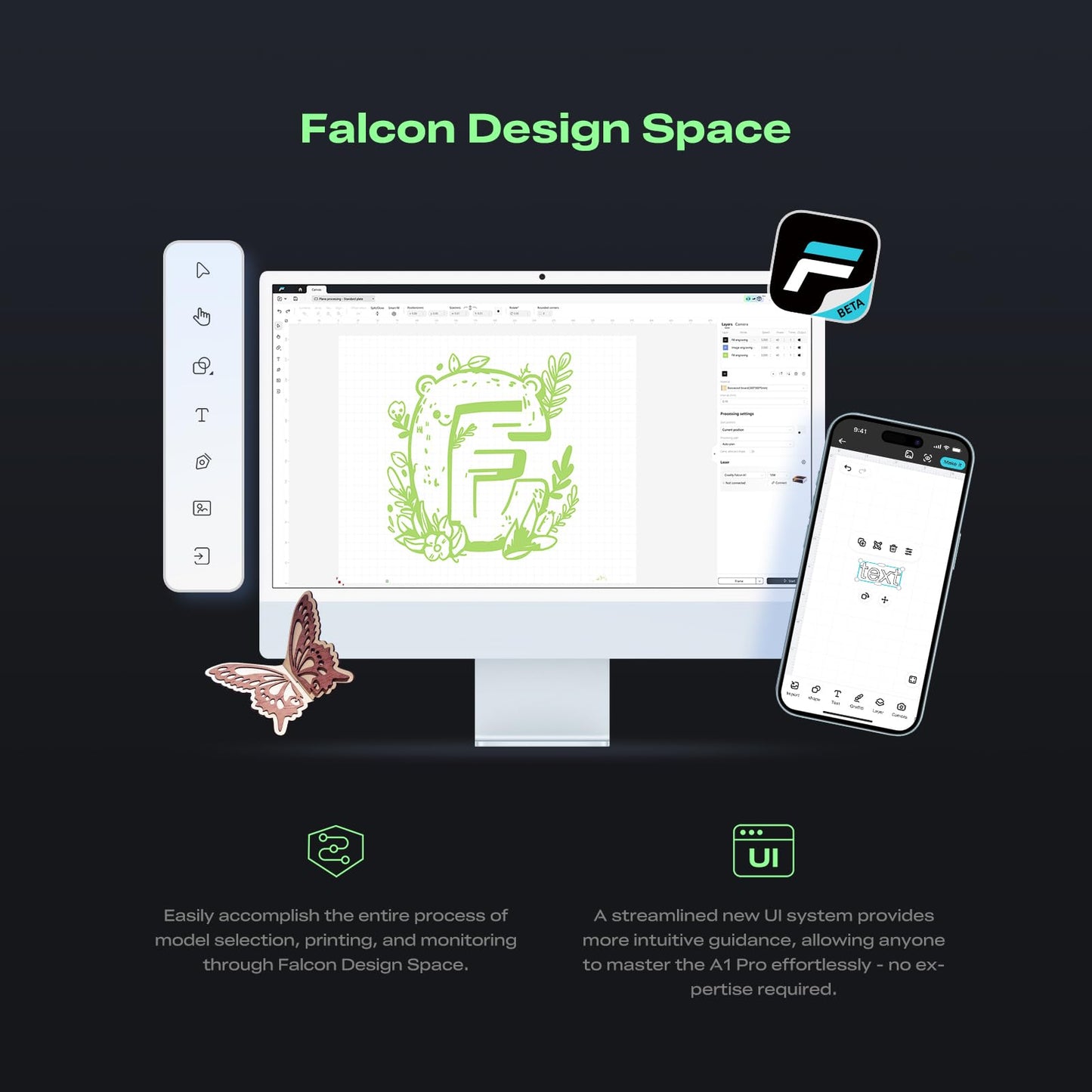 Creality Falcon A1 Pro 20W Laser Engraver, Full Enclosed 180W Output Laser Engraver Machine, Touch Screen, Auto Focus, APP Control, Pre-Assembled, Ideal for Wood and Metal, Class 1 Safety
