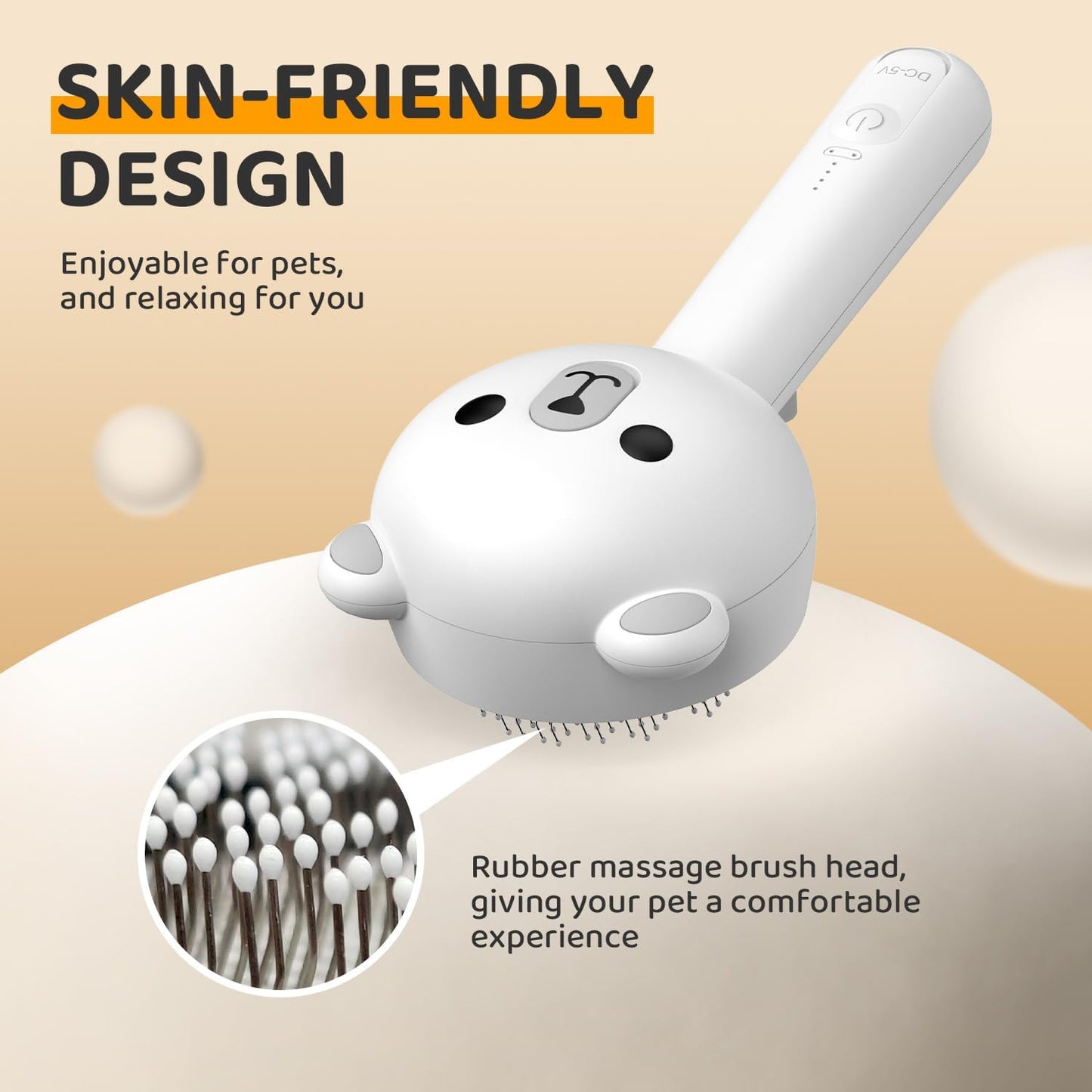 Cat Steam Brush, Self Cleaning Pet Spray Hair Removal Comb with Release Button, 3 In 1 Cat Brush for Indoor Cats for Shedding, Waterproof Pet Grooming Brushes for Long Short Haired Dogs Cats