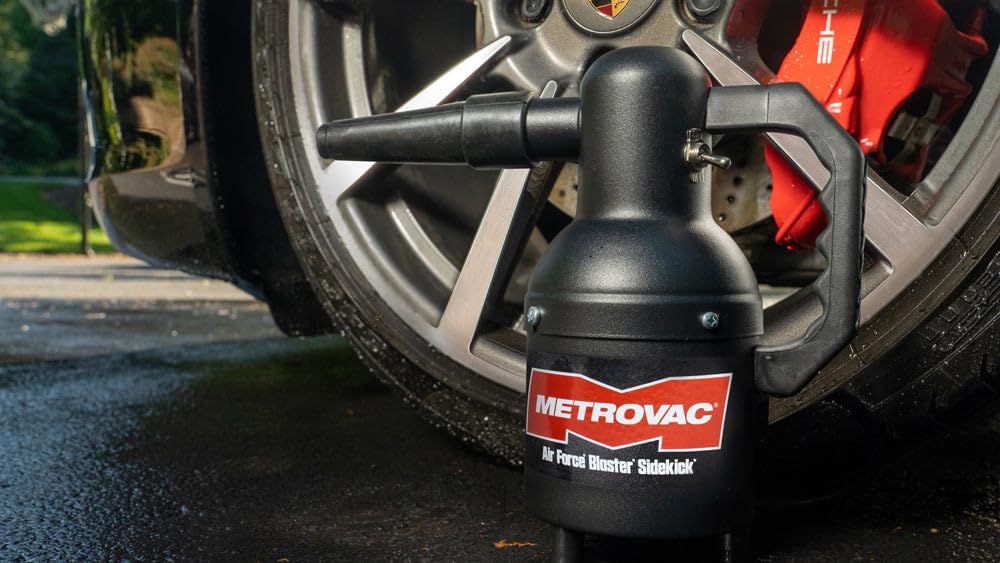 MetroVac SK-1CD Air Force Sidekick Blower System - Heavy Duty Car & Motorcycle Vacuum Cleaner, Dryer - Powerful Compact Air Duster - Portable Car Cleaning Supplies w/ 3’-6’ Stretch Hose