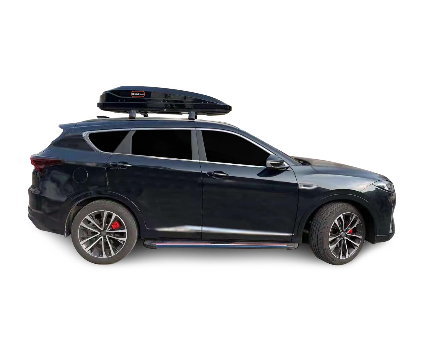 Black Horse Rooftop Cargo Carrier ABS + PMMA Hard Shell, 16 Cubic Feet Waterproof Car Roof Cargo Carrier Box w/Dual Side Opening, Security Key, 165lbs Capacity, for 28" to 80" Wide Crossbar Rack