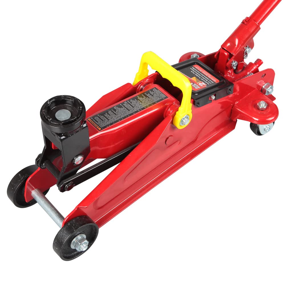 BIG RED TAM82012 Torin Hydraulic Trolley Service/Floor Jack with Blow Mold Carrying Storage Case, 2 Ton (4,000 lb) Capacity, Red