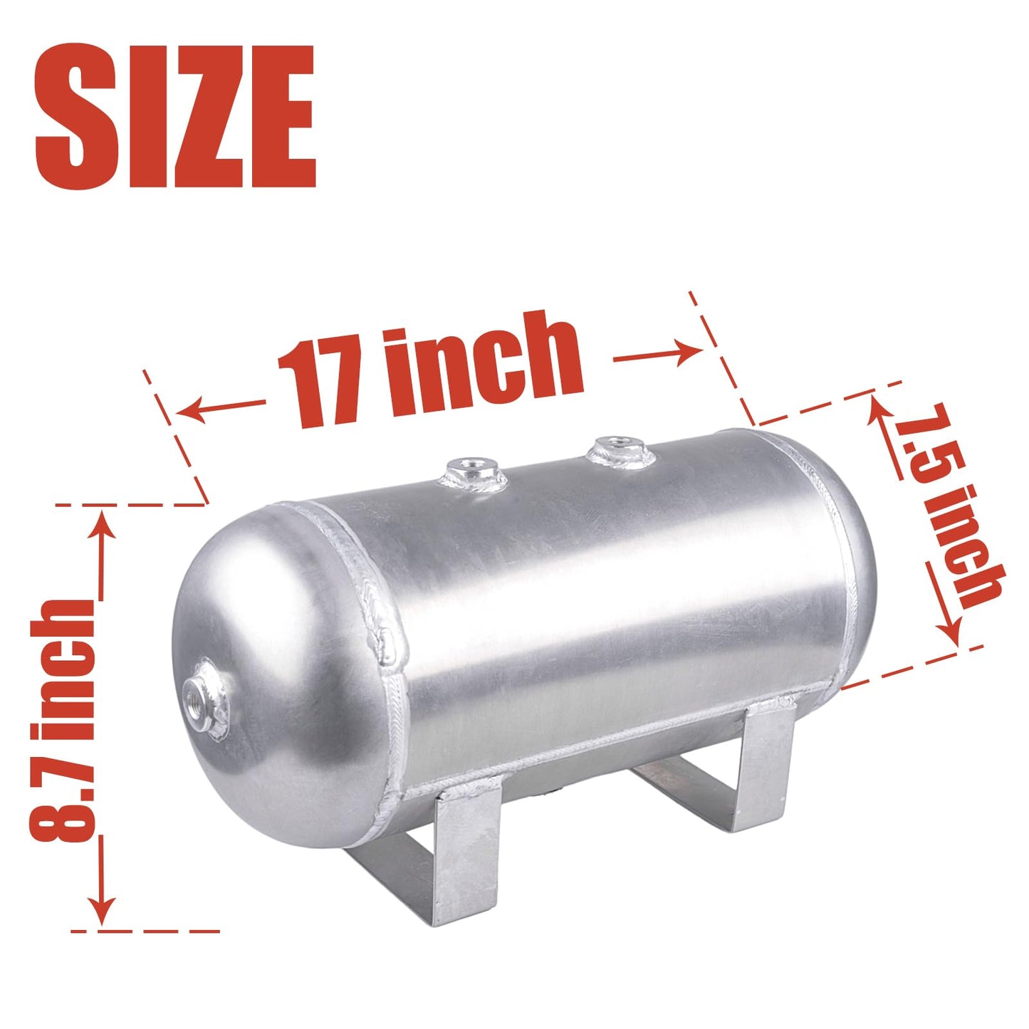 CNRAQR 1.6 Gallon Air Tank Aluminum 6 Liter Air Compressor Onboard System 12V 1/4NPT for Train Truck Trailer Train Auto Air Lift Suspension Heavy Duty Air Horn Compressor