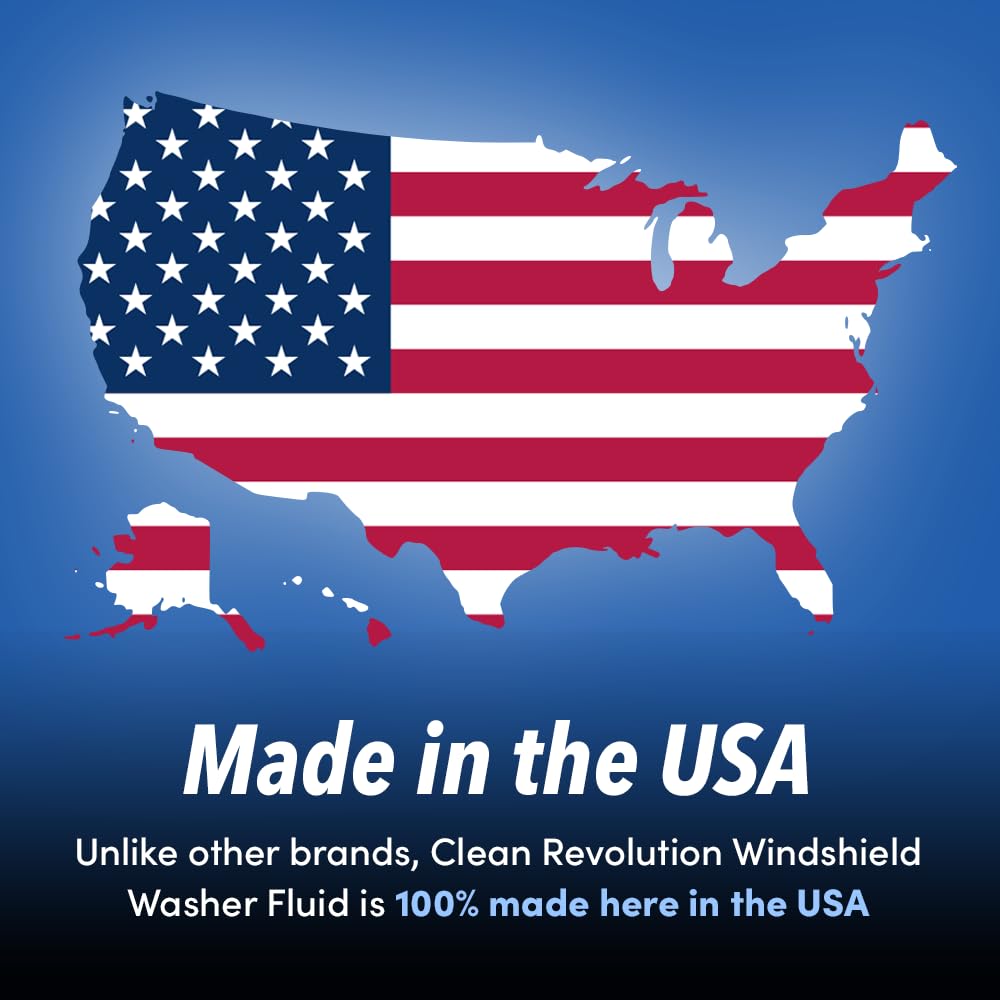 Clean Revolution Advanced All Season Windshield Washer Fluid Ultra Low VOC Formula - Made in USA