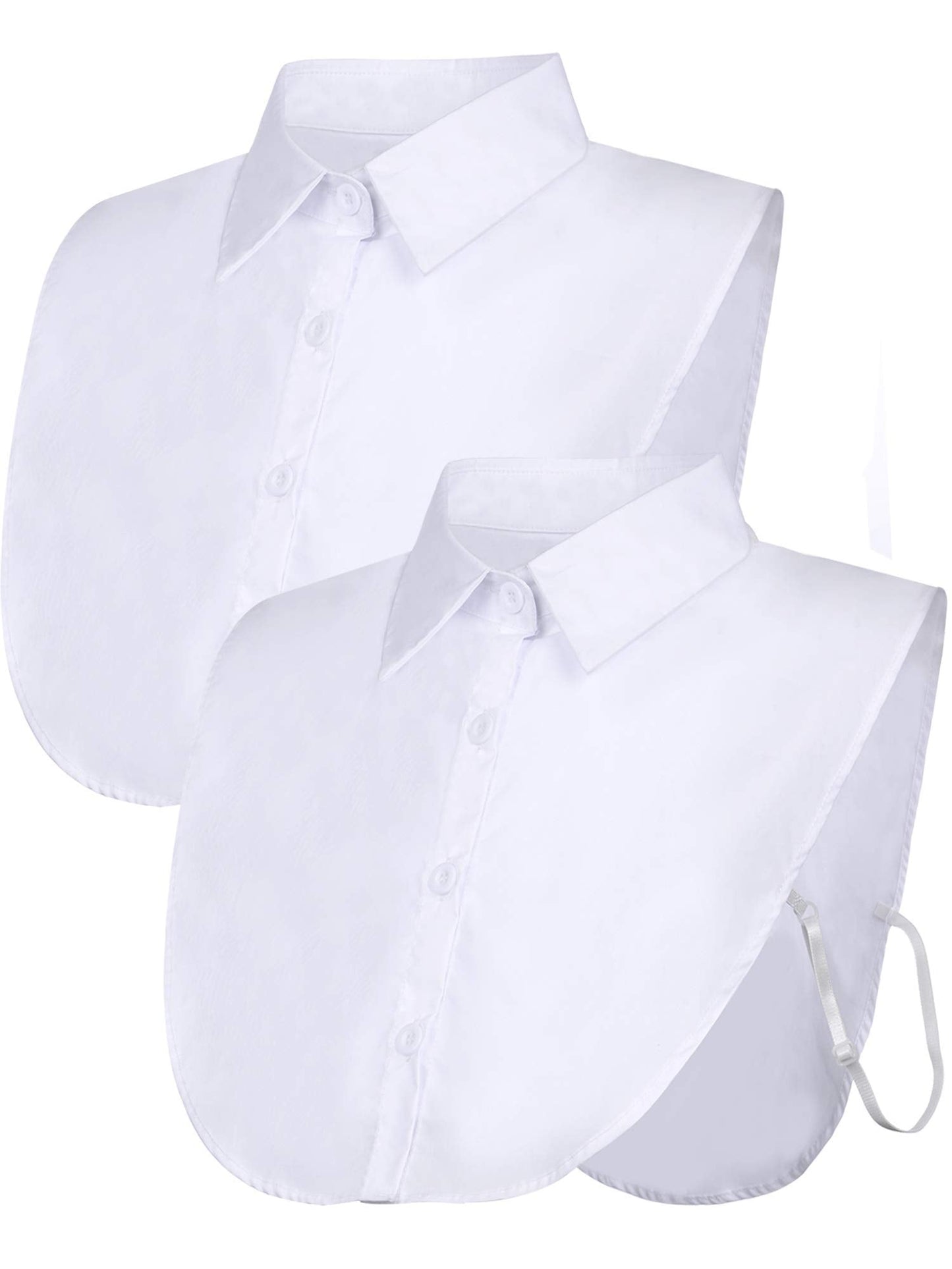 Tatuo 2 Pieces Fake Collar Detachable Collar for Women Shirts Dickey Half False Blouse Dickey(Medium,White)