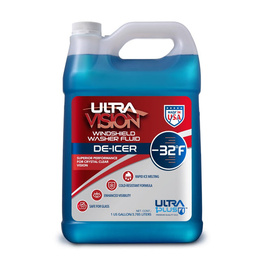 ULTRA 1PLUS De-Icer Windshield Washer Fluid - Advanced Formula for Winter Driving - Clear Vision in Weather Conditions -32F - 1 DeIcer Gallon
