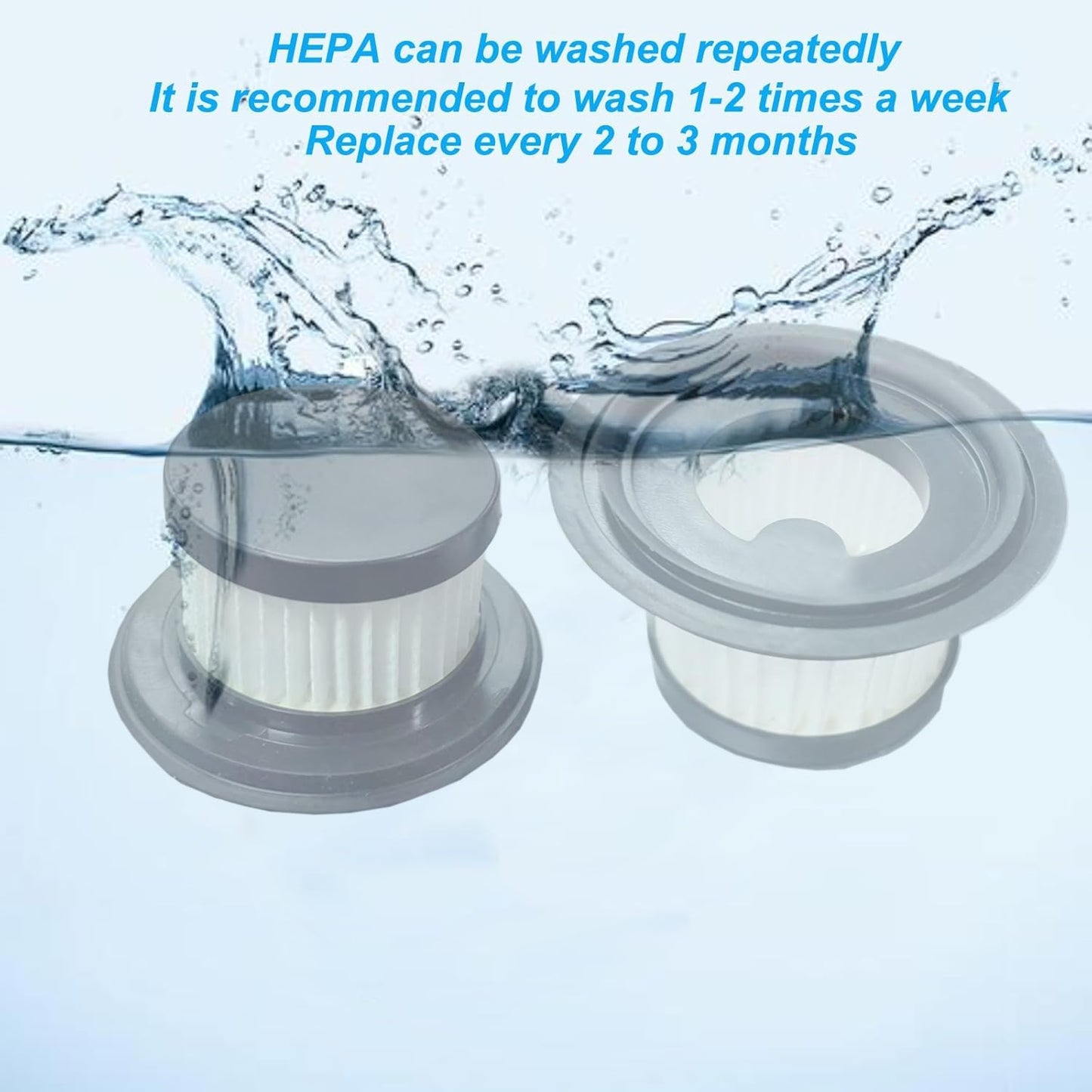 Feenynic 4 Pack Hepa Filters Compatible with MONOZEL Car Vacuum Portable, Model VC028., Filters works with autozen AZ028 and Fedemer Vacuum. Washable Filter Compatible with MONOZEL Handheld Vac