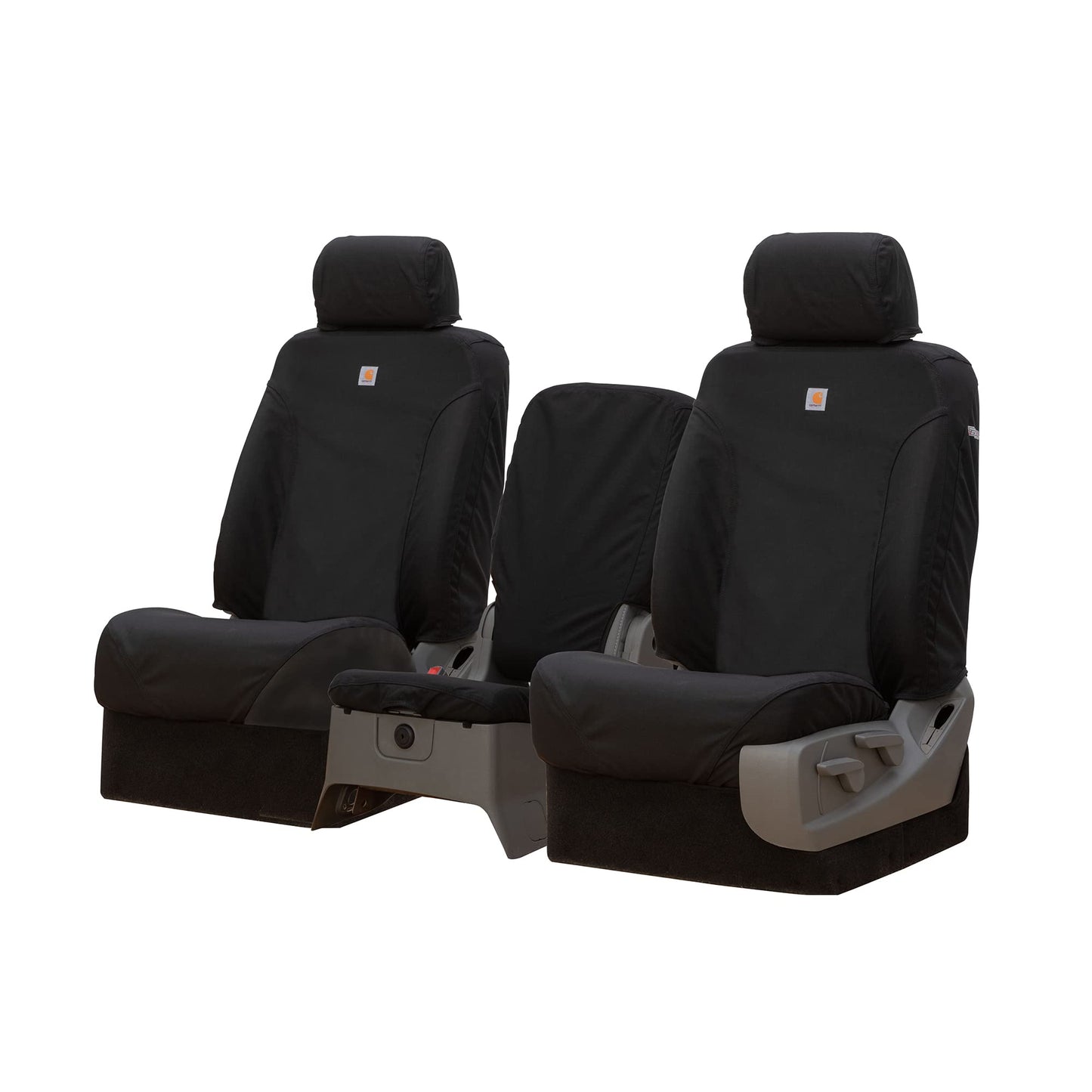 Covercraft Carhartt Super Dux SeatSaver Custom Seat Covers | Fits 2019-2025 Chevrolet Silverado/GMC Sierra 1500, 2020-2025 Silverado/Sierra 2500/3500 | 1st Row 40/20/40 Bench Seat, Super Dux Black