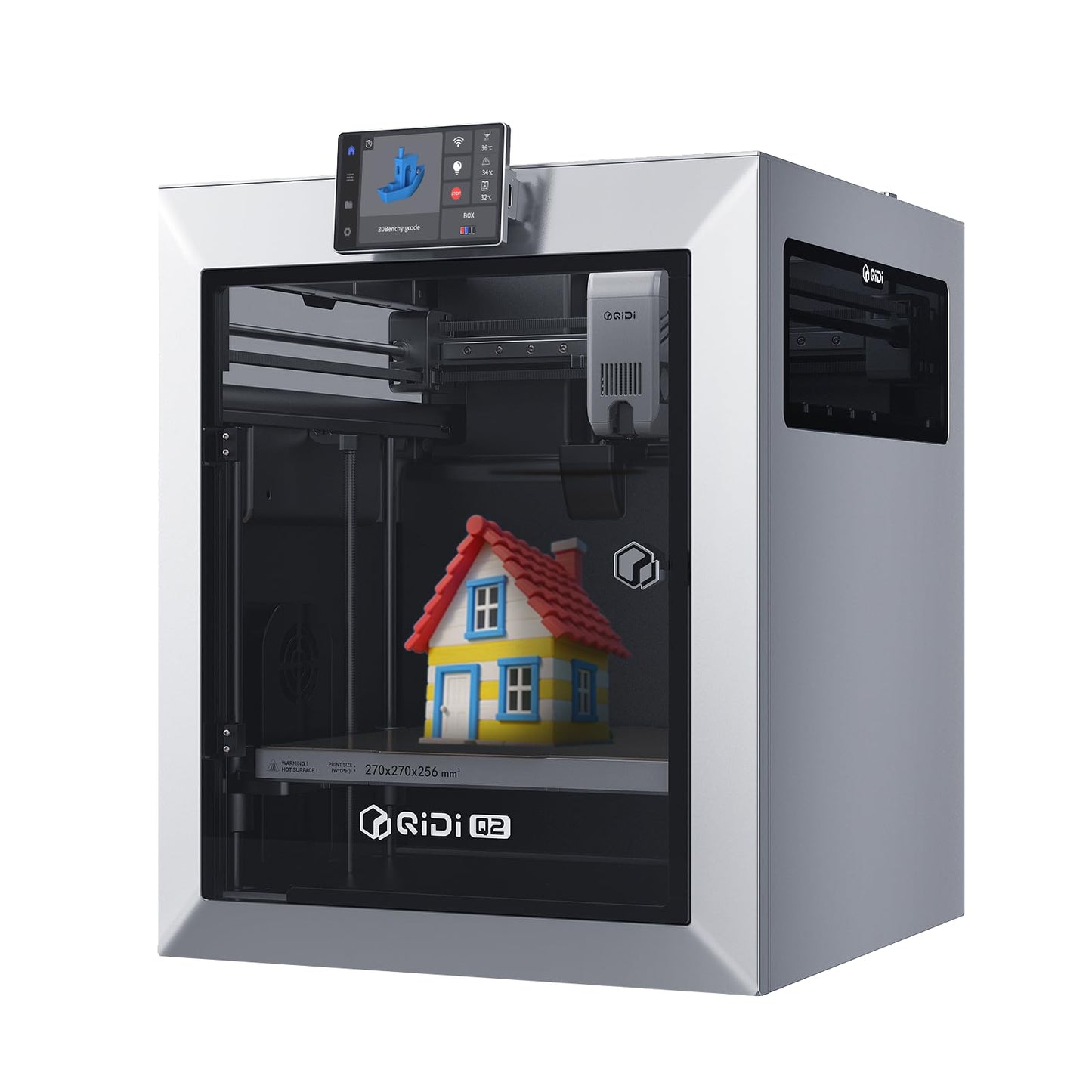 QIDI Q2 3D Printer 2025 Upgrade, Enclosed FDM with 65℃ Heated Chamber, Ultra Air Filtration, 600mm/s High Speed, AI Camera, Full Auto Leveling, 270x270x256mm Build Volume, from Beginner to Expert