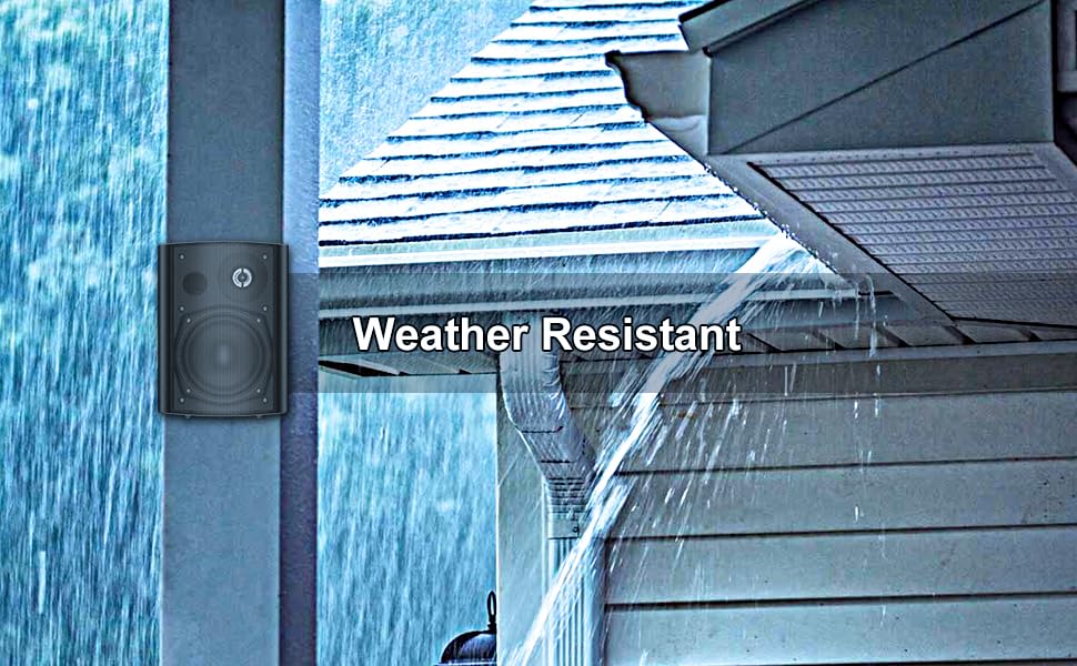 STUDIOFINIX 5.25 Inch 600W Passive Wall Mount Speakers Weather Resistant Indoor Outdoor Speakers for Patio Garage Home,2 Pairs (Black)