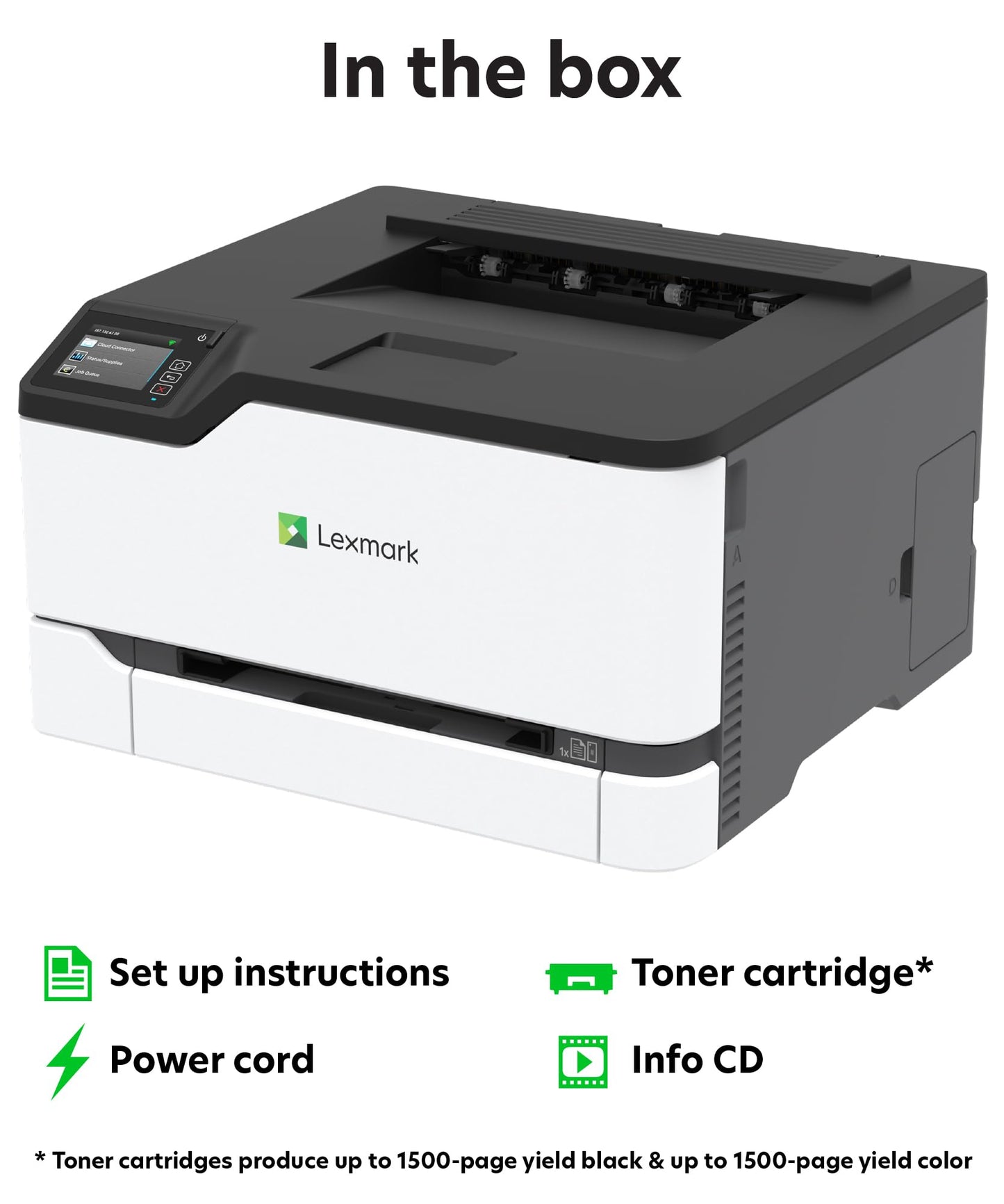 Lexmark CS431dw Color Laser Printer with Interactive Touch Screen, Full-Spectrum Security and Print Speed up to 26 ppm, White,Small (4-Series)(40N9320)