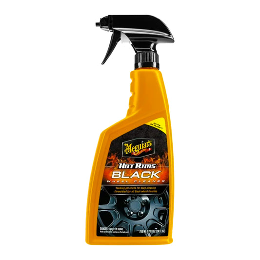 Meguiar's Hot Rims Black Wheel Cleaner, Deep Foaming Gel Specially Formulated to Effectively Clean Matte, Gloss, Satin, and Chrome Black Wheels, 24 Oz Spray Bottle