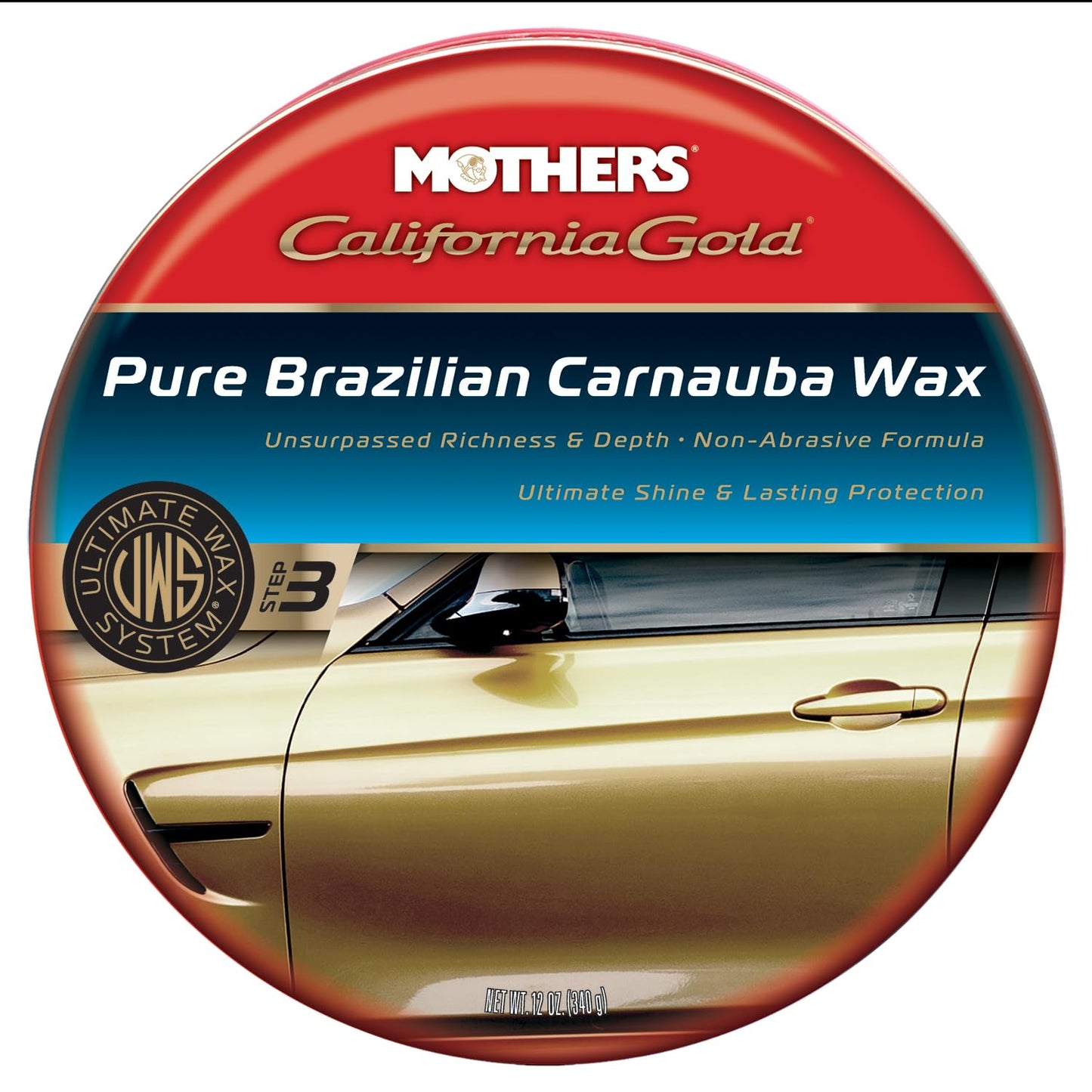 Mothers 05550-6 California Gold Pure Brazilian Carnauba Wax Paste (Ultimate Wax System, Step 3) - 12 oz., (Pack of 6)