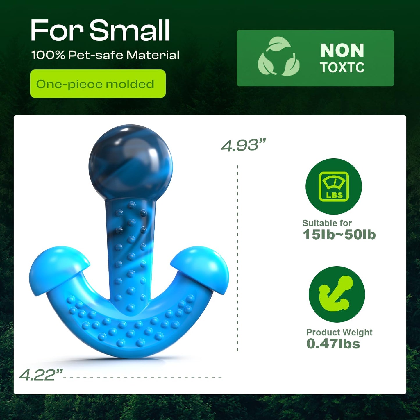 Indestructible Dog Chew Toy for Aggressive Chewers – Durable Nylon Dental Toy for Puppy Teething and Small Breeds, Anchor Shape Chew with Bacon Flavor