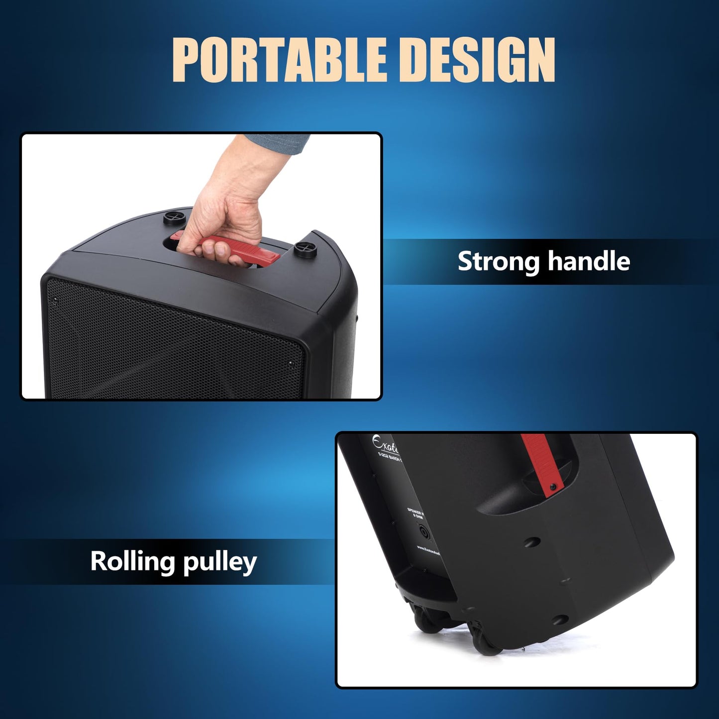 EXOTON EXOTON S-1202 12inch 2000W Bluetooth PA System with Powered Mixer Set, Passive Speakers with 6 Channel Mixer/Stands/Mic/Effect Controller/ 48V Phantom Power,for Indoor&Outdoor