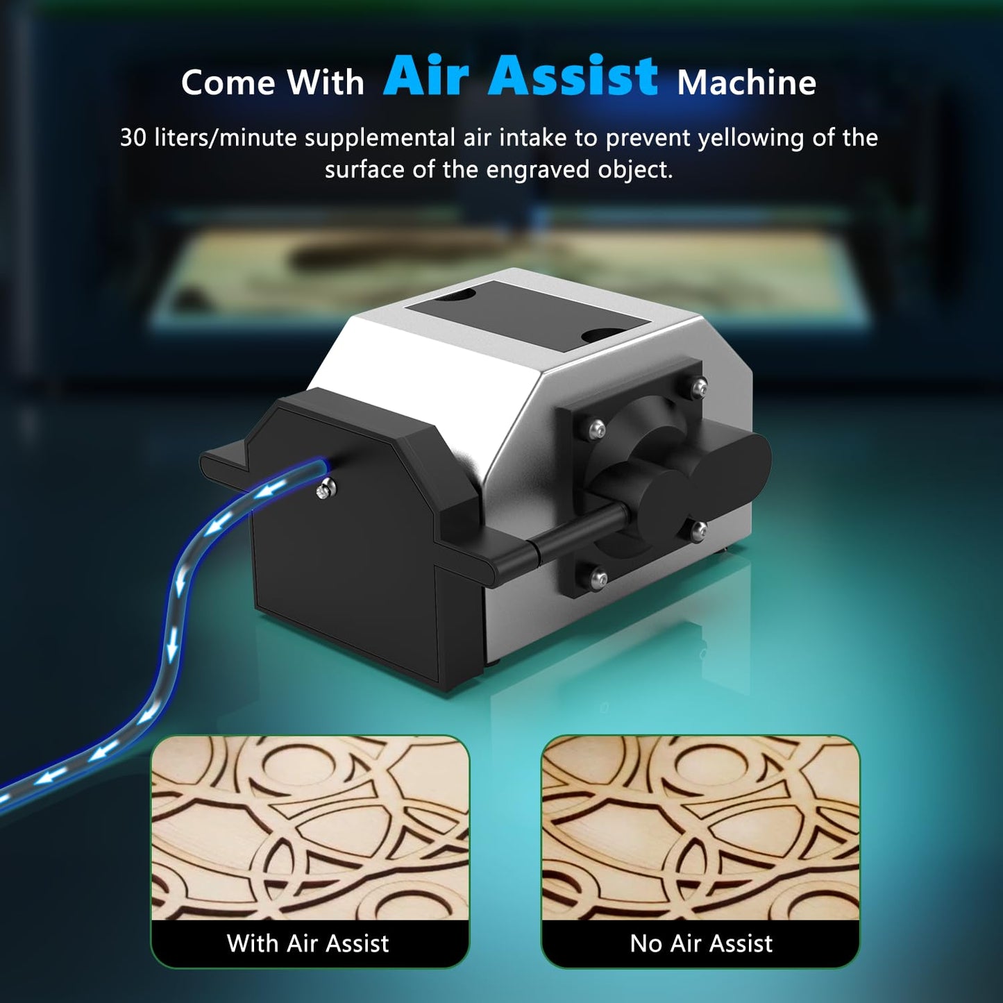 Gluwphy Laser Engraver Machine 10000mW(10W) Enclosed Diode Laser Cutter for Beginner, Class 1 Safety Laser Engraving Machine for Wood, Metal, Acrylic, with Air Assist, Honeycomb, Air Filter, Black