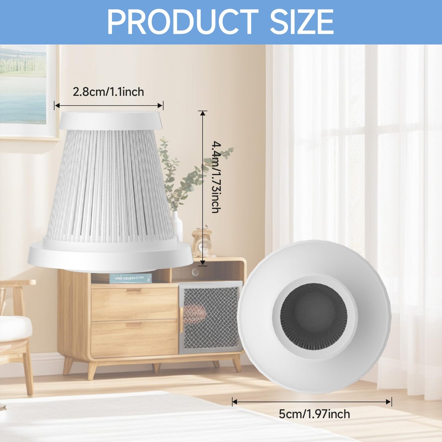 VJQUMM 7 Pack HEPA Filter for Car Vacuum Cleaner, Replacement Handheld Vacuum Filters,Washable Upright Vacuum Hepa Filter for Car, Home, Office, Pet