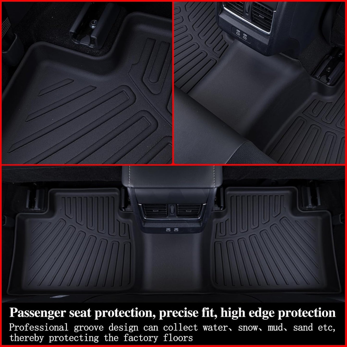 AltraVos Car Mats for 2022-2025 Mitsubishi Outlander (Not for PHEV or Sport Models), 7 Seats Floor Mats & Trunk Mat & 2nd and 3rd Backrest Mat for Outlander