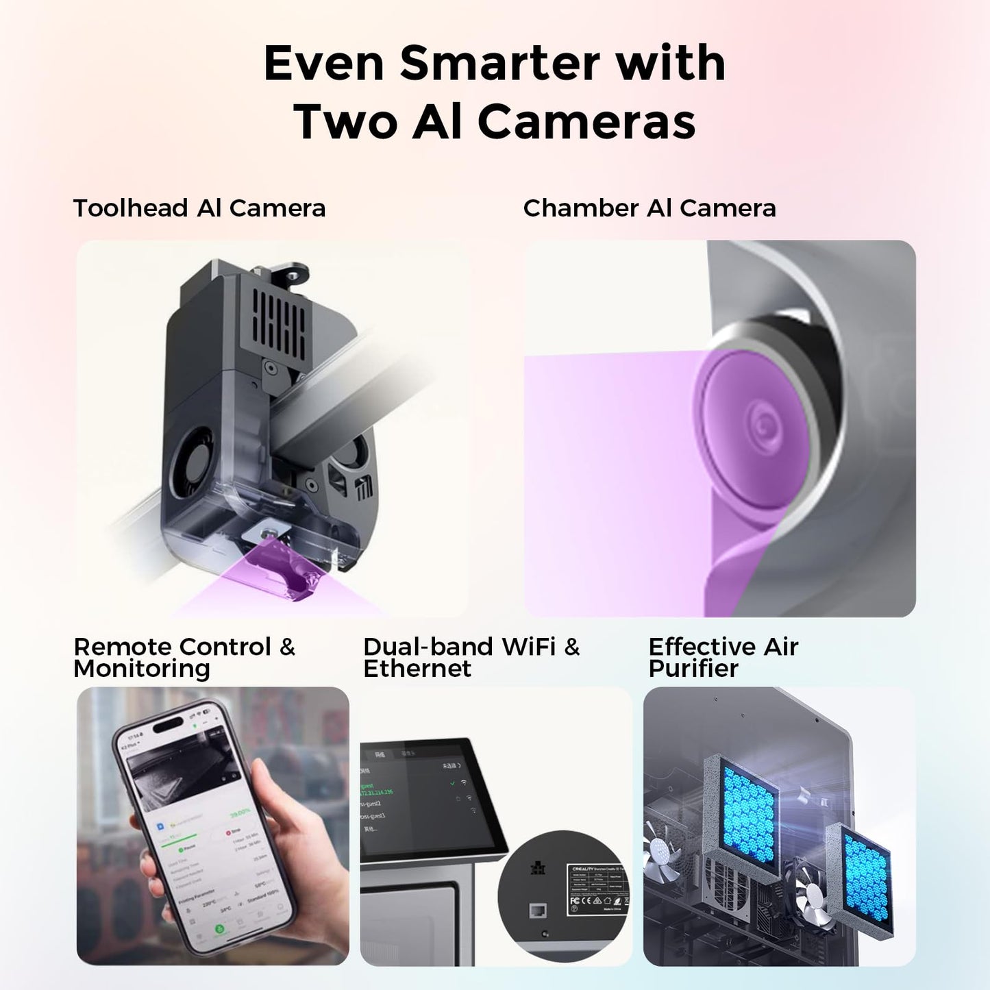 Creality K2 Plus Combo 3D Printer, Multicolor Printing with 16 Colors, 600mm/s High-Speed Printing, Dual AI Cameras for Monitoring, Full-Auto Leveling, Large Build Volume 350×350×350mm