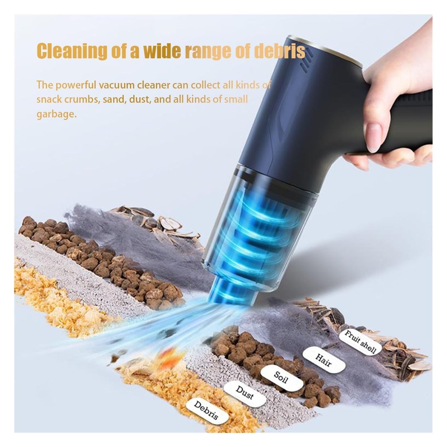 PBCGTFHJK Car Vacuum Cleaner Portable Wireless Cleaner Powerful Strong Suction Handheld Cleaning Machine Home Appliance(Pro 2hepa)