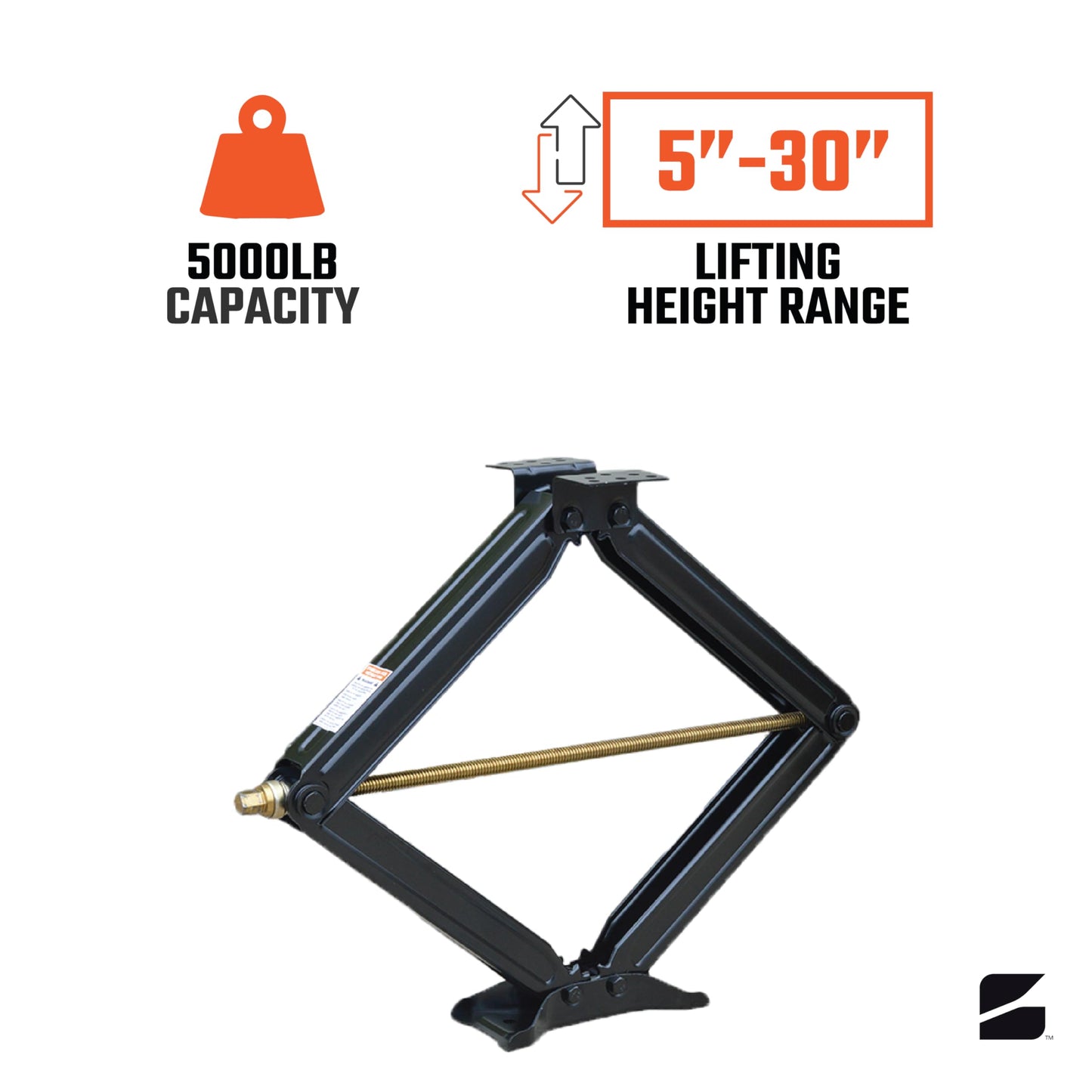 Bastion Distribution Two New 30" Scissor Jacks with Crank Handle | 5000lbs Capacity | 5-30” Height | Spray-Tested Powder Coated | BJ-5000MSJ30