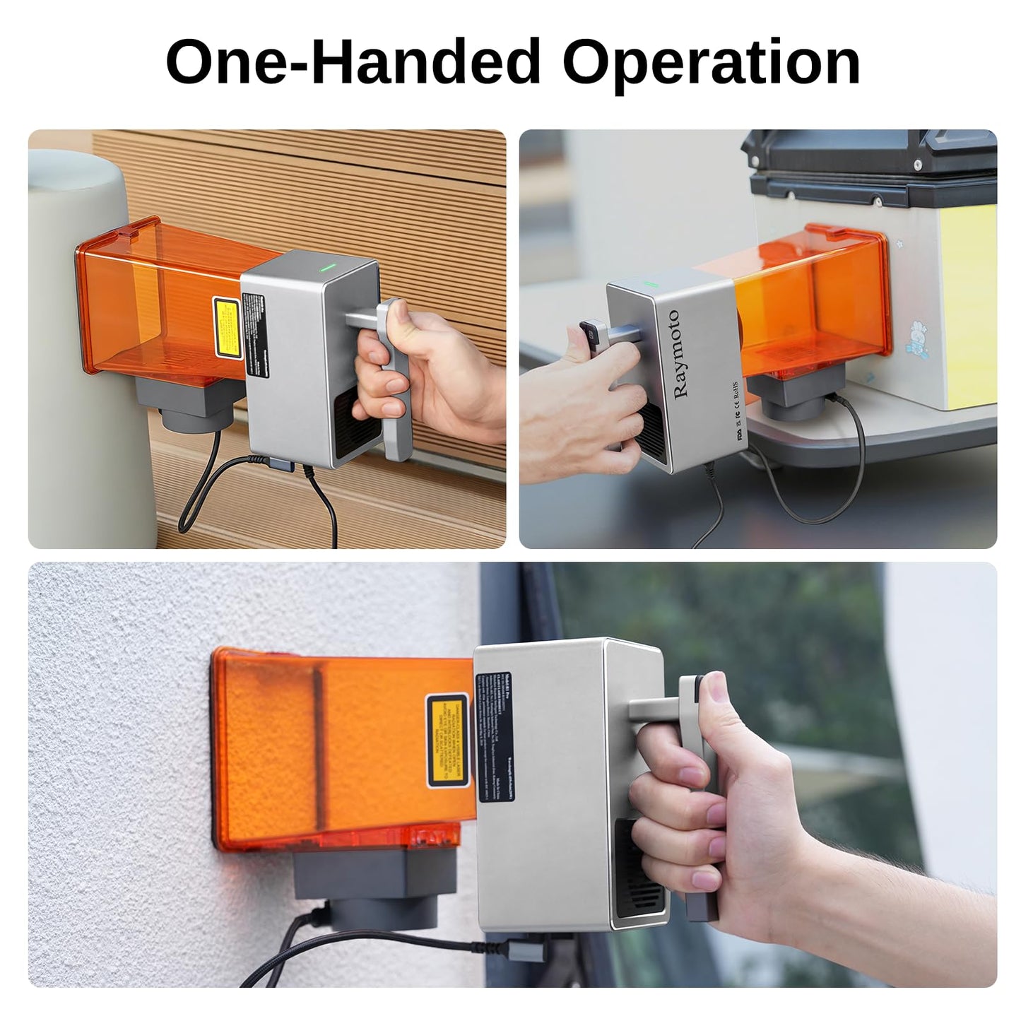 Raymoto R1 Laser Engraver 10W (10000mW), Portable and Handheld Laser Engraving Machine, 2000mm/s Lightning Speed Ultra HD Laser Engraving Machine for Wood Metal Leather Acylic Engraving Laser Cutter