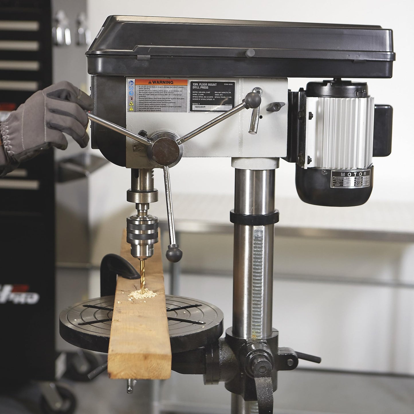 Klutch Floor Drill Press - 16-Speed, 13in. 3/4 HP, 120V