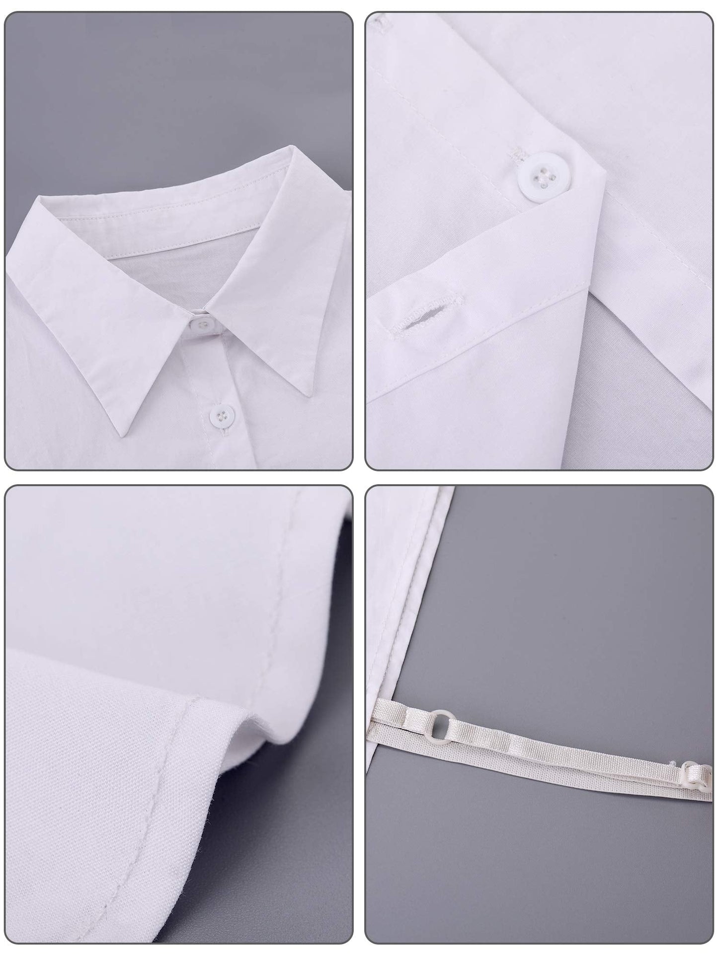 Tatuo 2 Pieces Fake Collar Detachable Collar for Women Shirts Dickey Half False Blouse Dickey(Medium,White)