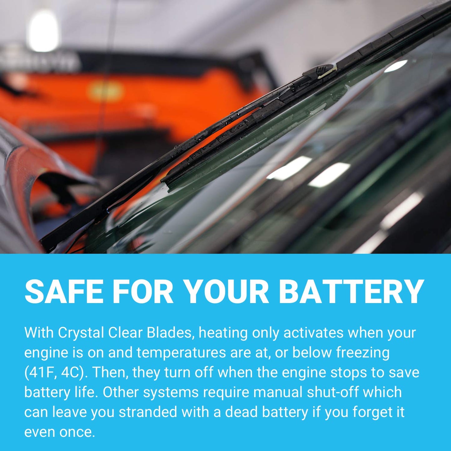 Crystal Clear - Automatic Heated Wiper Blade System: 22” Blade + 22” Blade GMC/Silverado