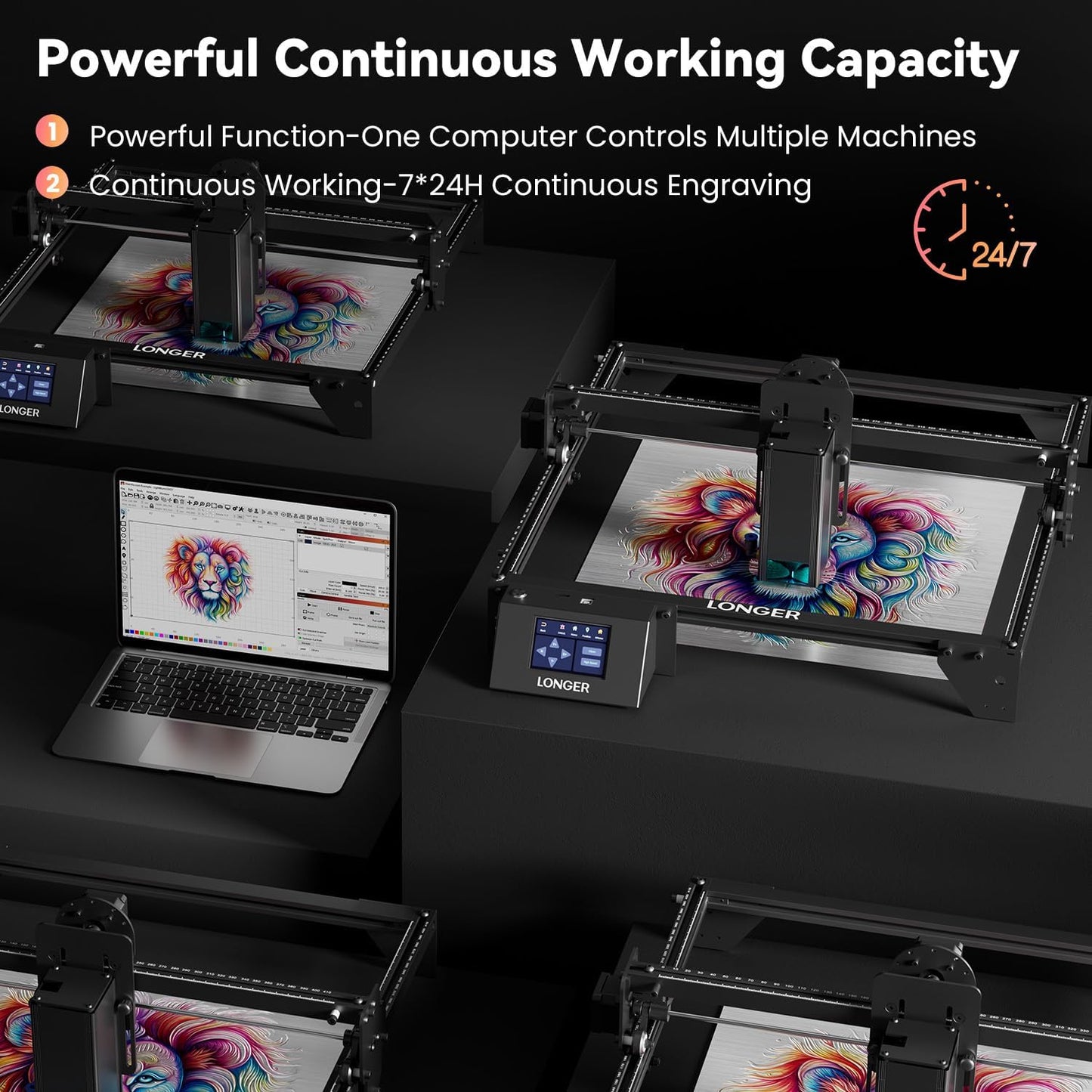 LONGER RAY5 20W Higher Accuracy Laser Engraver and Cutter, 130W Laser Engraving Cutting Machine can Cut 0.05mm Metal and Engrave Hundreds of Colors On Metal Steel 3.5"Touch Screen for DIY…