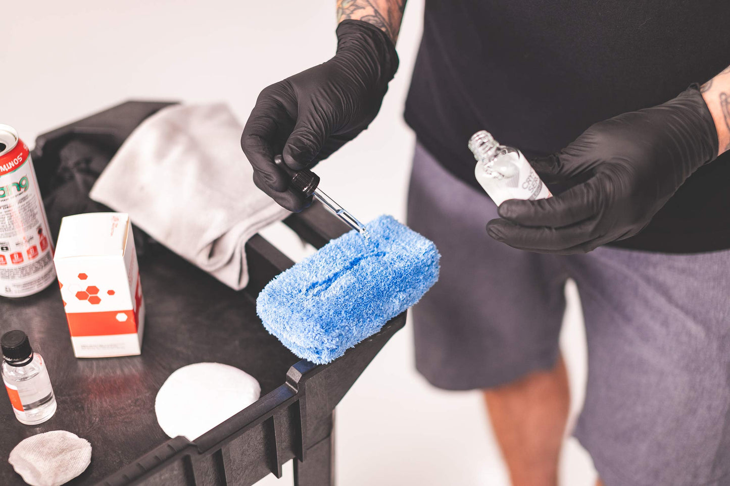 The Rag Company Gtechniq - EXOv5 & Crystal Serum Light Bundle - 30ml - Ceramic Coating Paint Protection Add Gloss, Resist Swirls, Repel Dirt & Contaminants - Ultra-Durable High Gloss