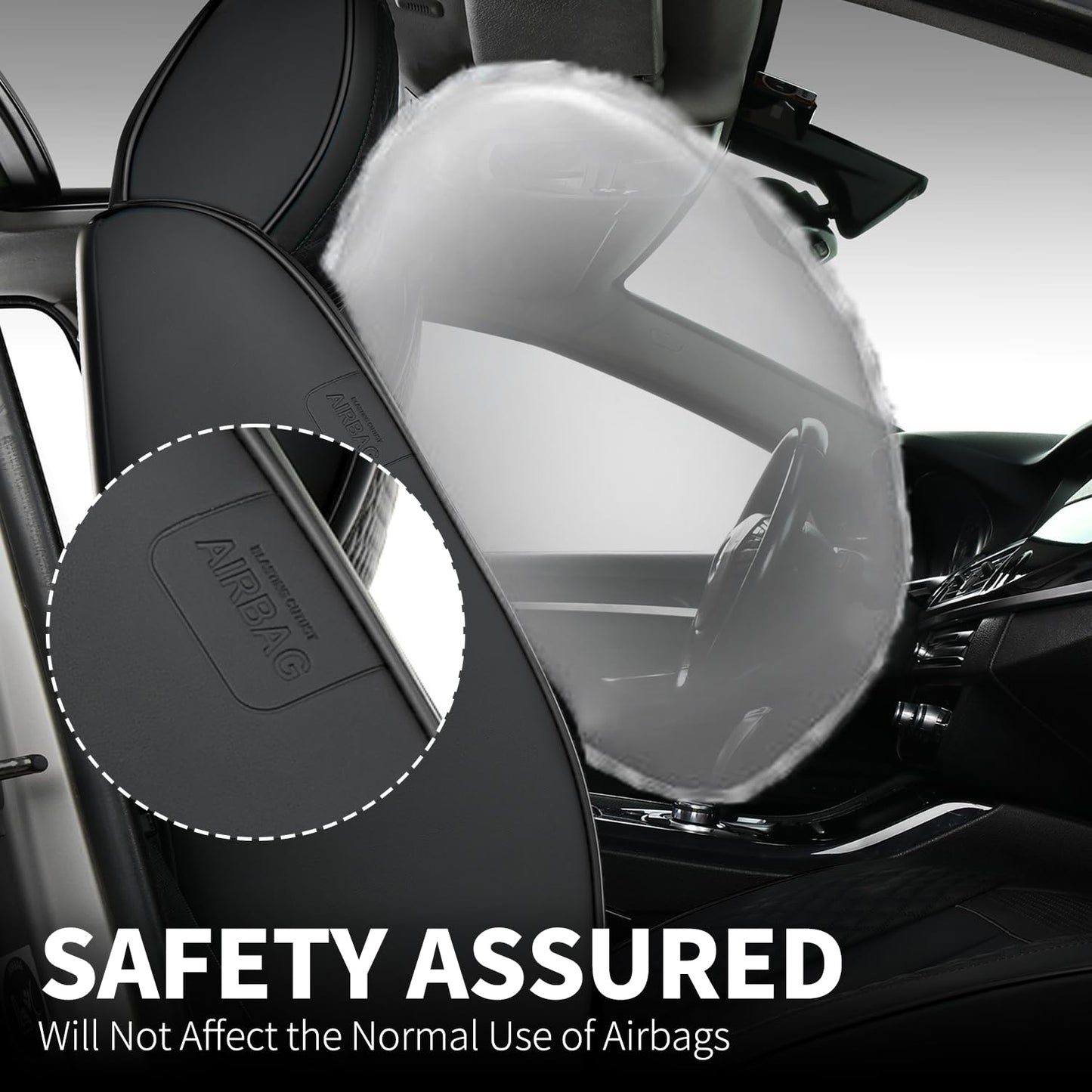 FLORICH 2pcs Car Seat Covers Front Set, Black Car Seat Cover, Breathable Premium Leather Seat Covers, Automotive Vehicle Seat Covers for Cars Trucks Vans SUVs Sedans (2 Packs, Black)