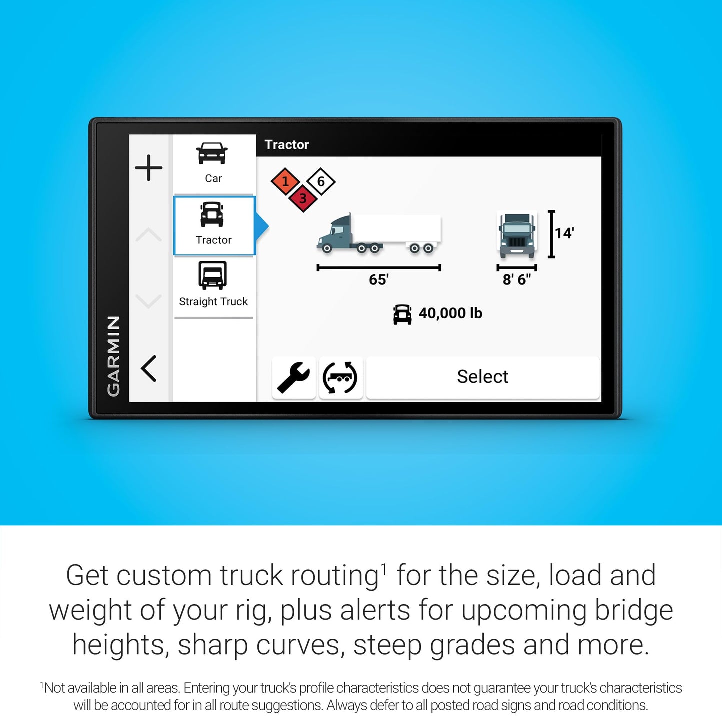 Garmin dezl OTR620 GPS Truck Navigator with 6-Inch Touchscreen Display, 1280p Resolution, and Birdseye Direct Satellite Imagery Support (Black)