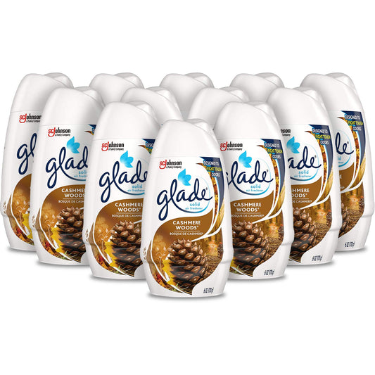 Glade Solid Cashmere Woods Air Freshener, 6 Ounce - 12 per case.